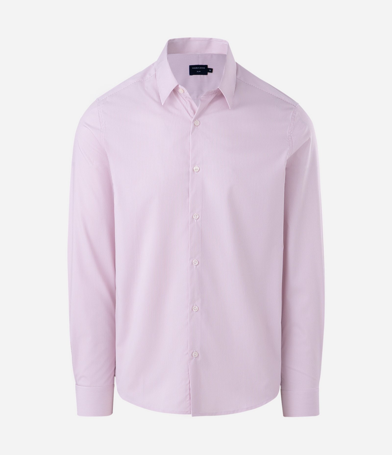 Camisa com Fibra de Bambu Maquinetada com Listras Rosa Claro 1