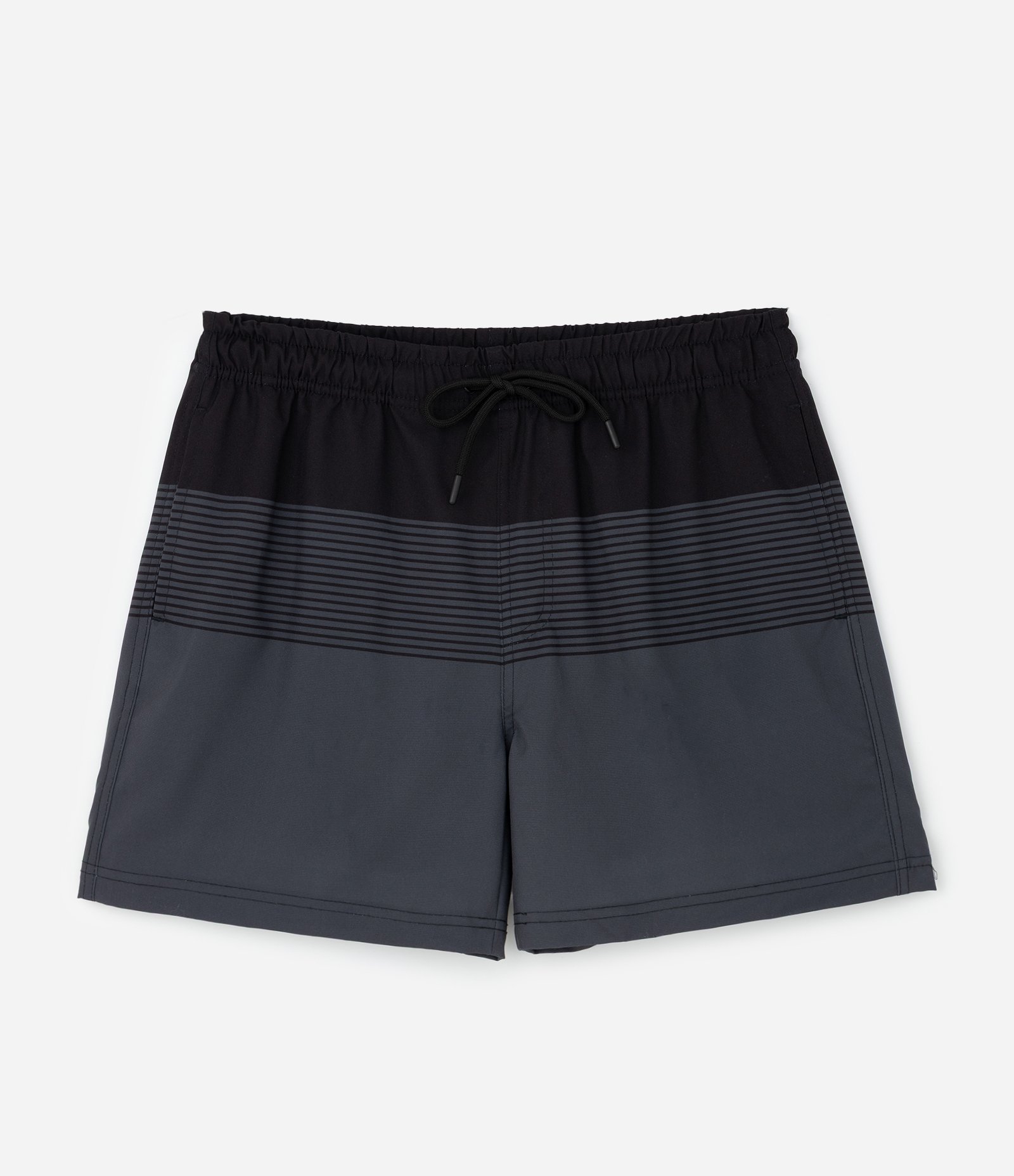 Bermuda de Banho em Microfibra com Estampa em Blocos Preto 4