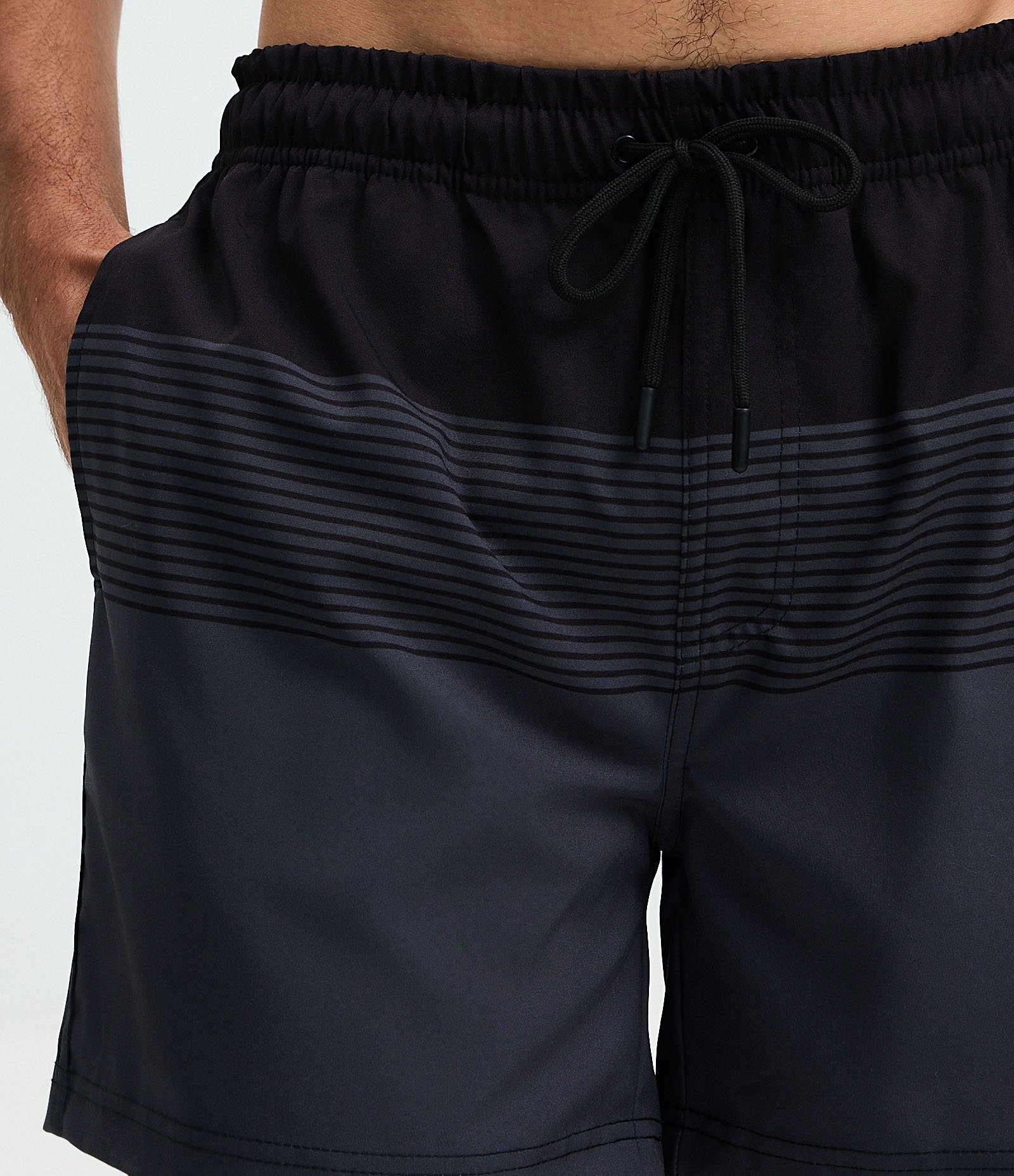 Bermuda de Banho em Microfibra com Estampa em Blocos Preto 3