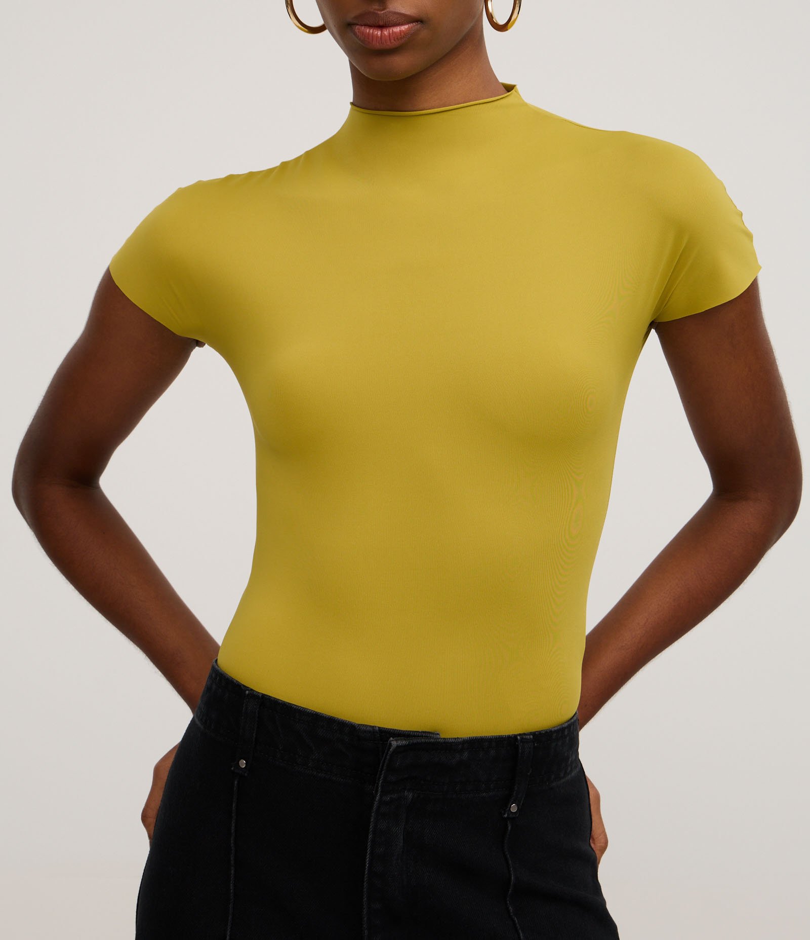 Body em Microfibra com Golinha Média Verde Abacate 4