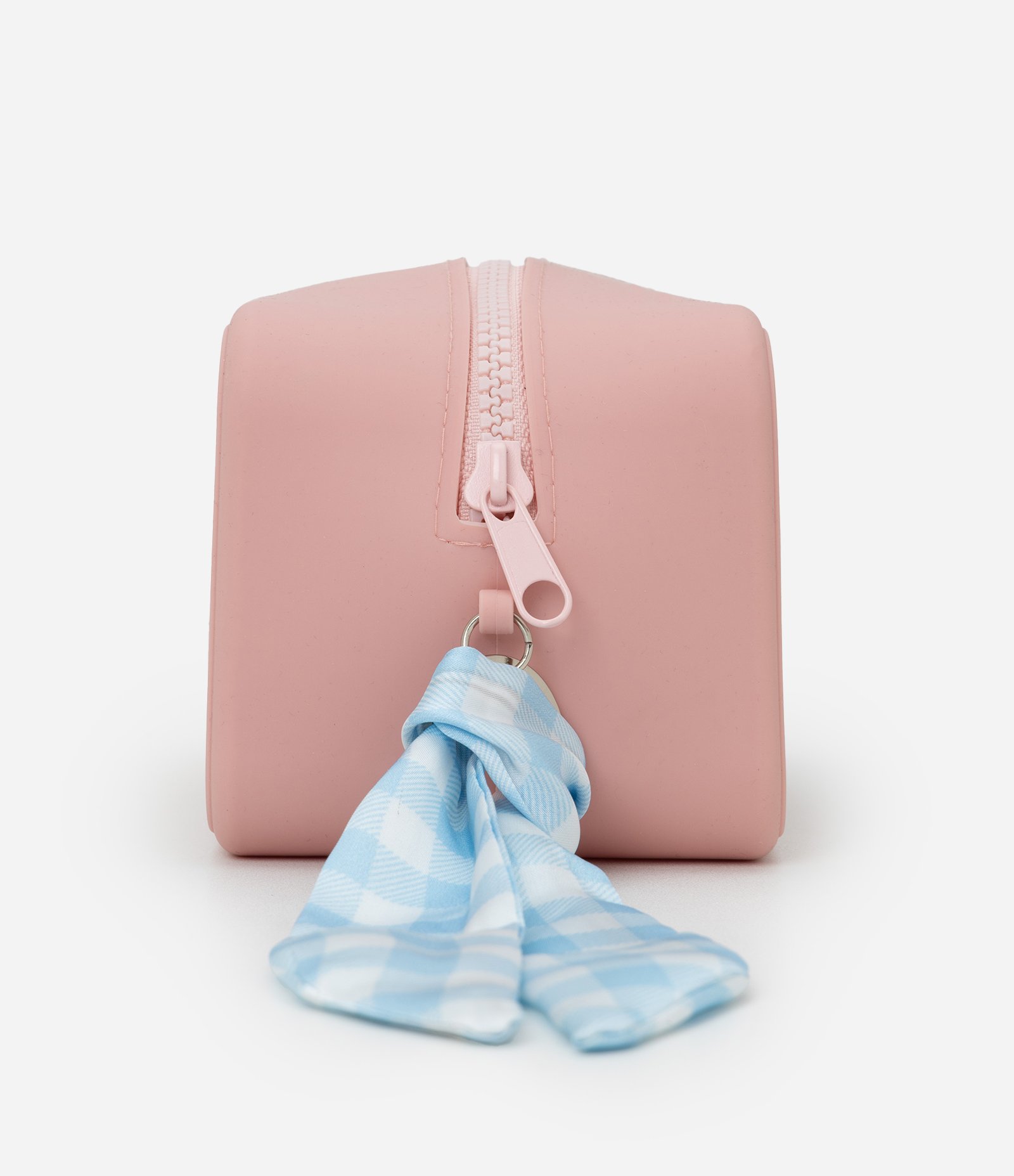 Necessaire Média Retangular com Puxador de Lenço Rosa 2