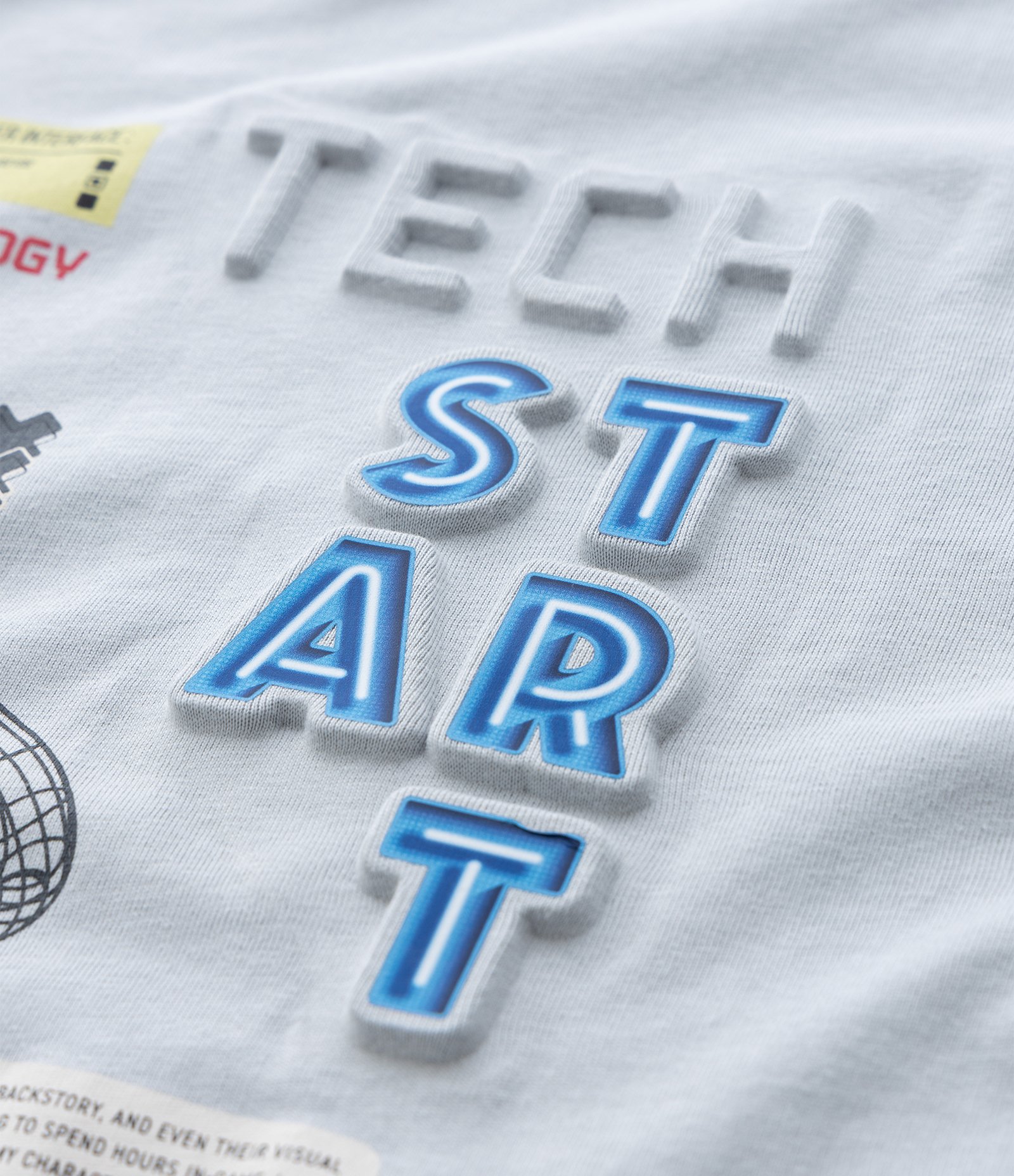 Camiseta Infantil em Interlock com Lettering Tech Start – Tam 5 a 14 Anos Cinza Claro 4