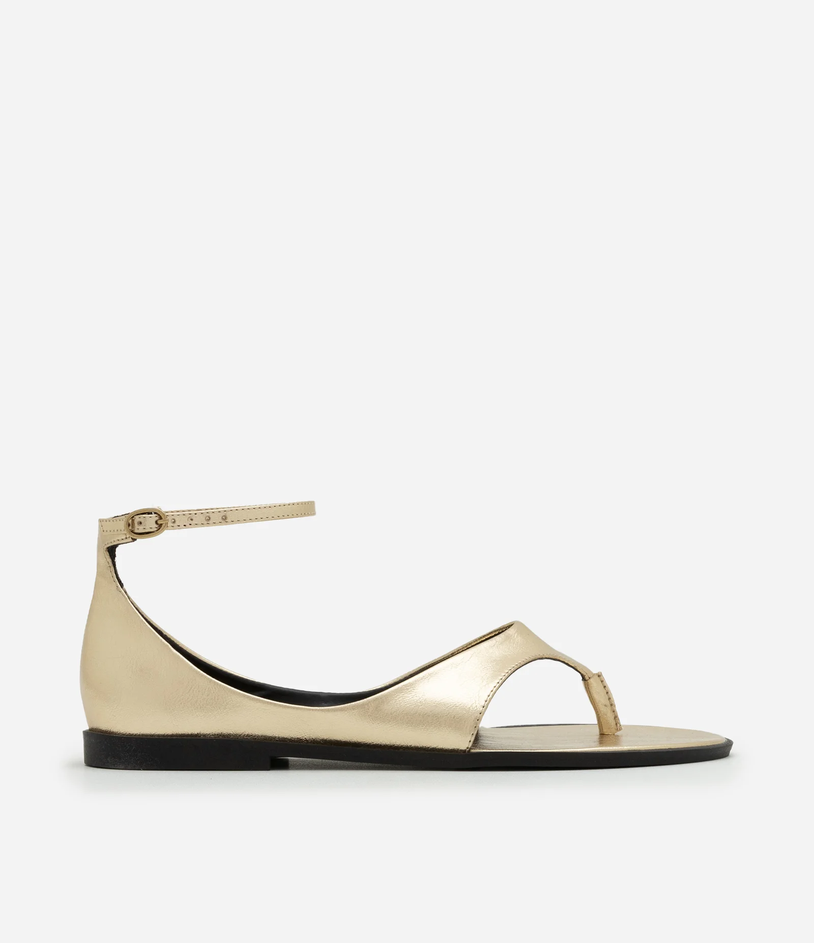 Rasteira de Dedo em PU com Parte Traseira Fechada Dourado 1