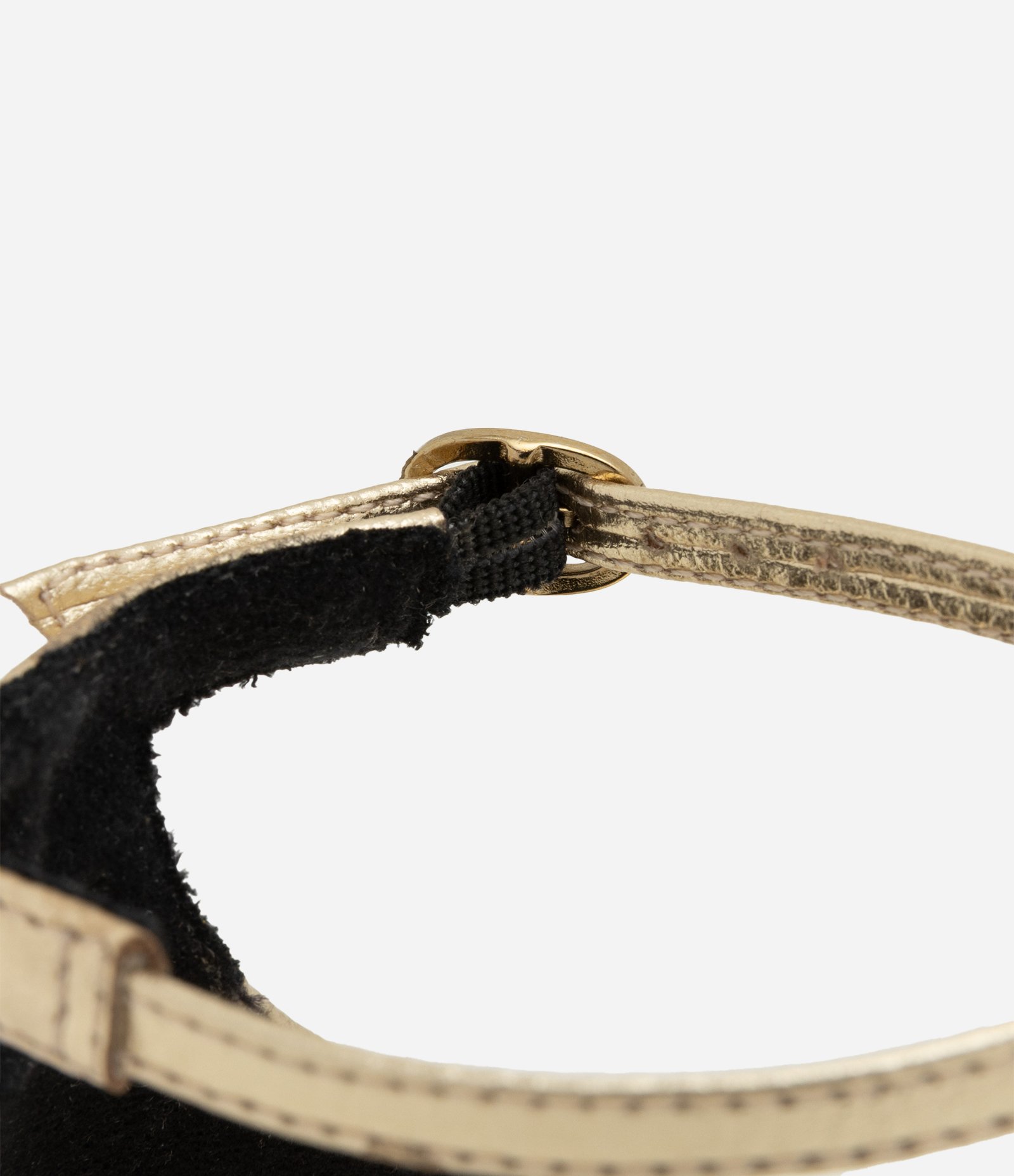 Rasteira de Dedo em PU com Parte Traseira Fechada Dourado 4