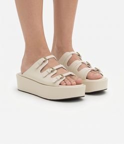 Sandália Faltform em PU com Mini Fivelas