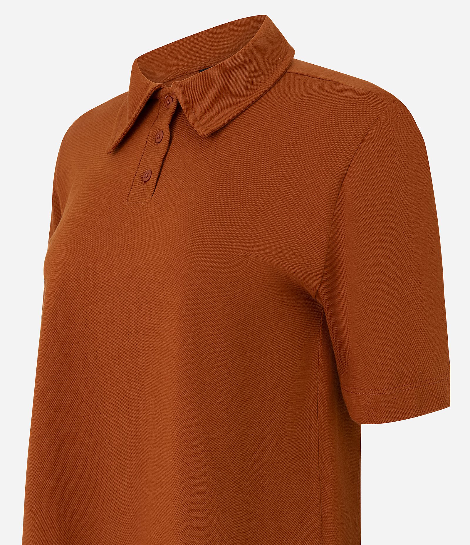 Blusa Manga Curta Piquet em Algodão com Ombreiras Laranja 5