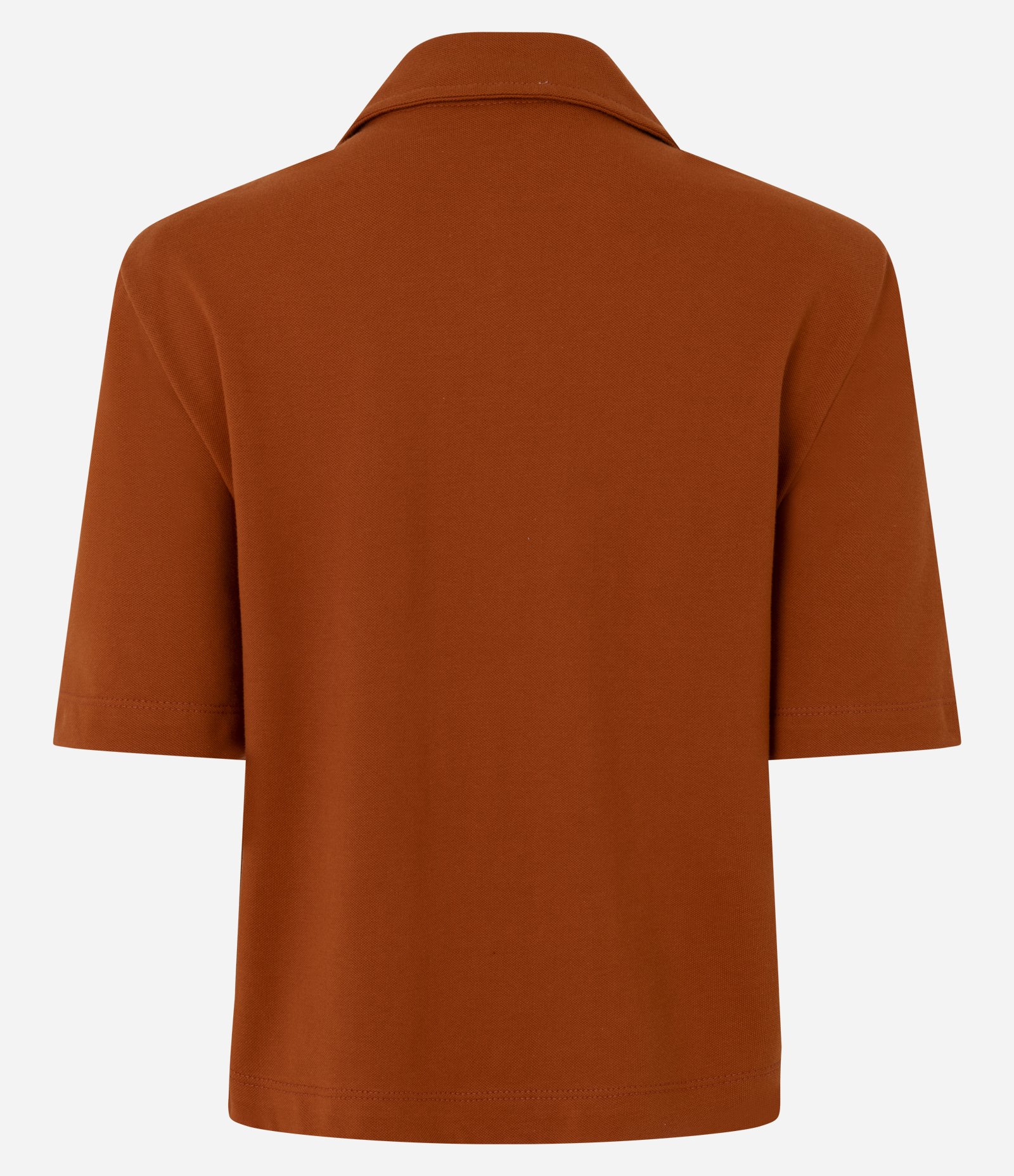 Blusa Manga Curta Piquet em Algodão com Ombreiras Laranja 6