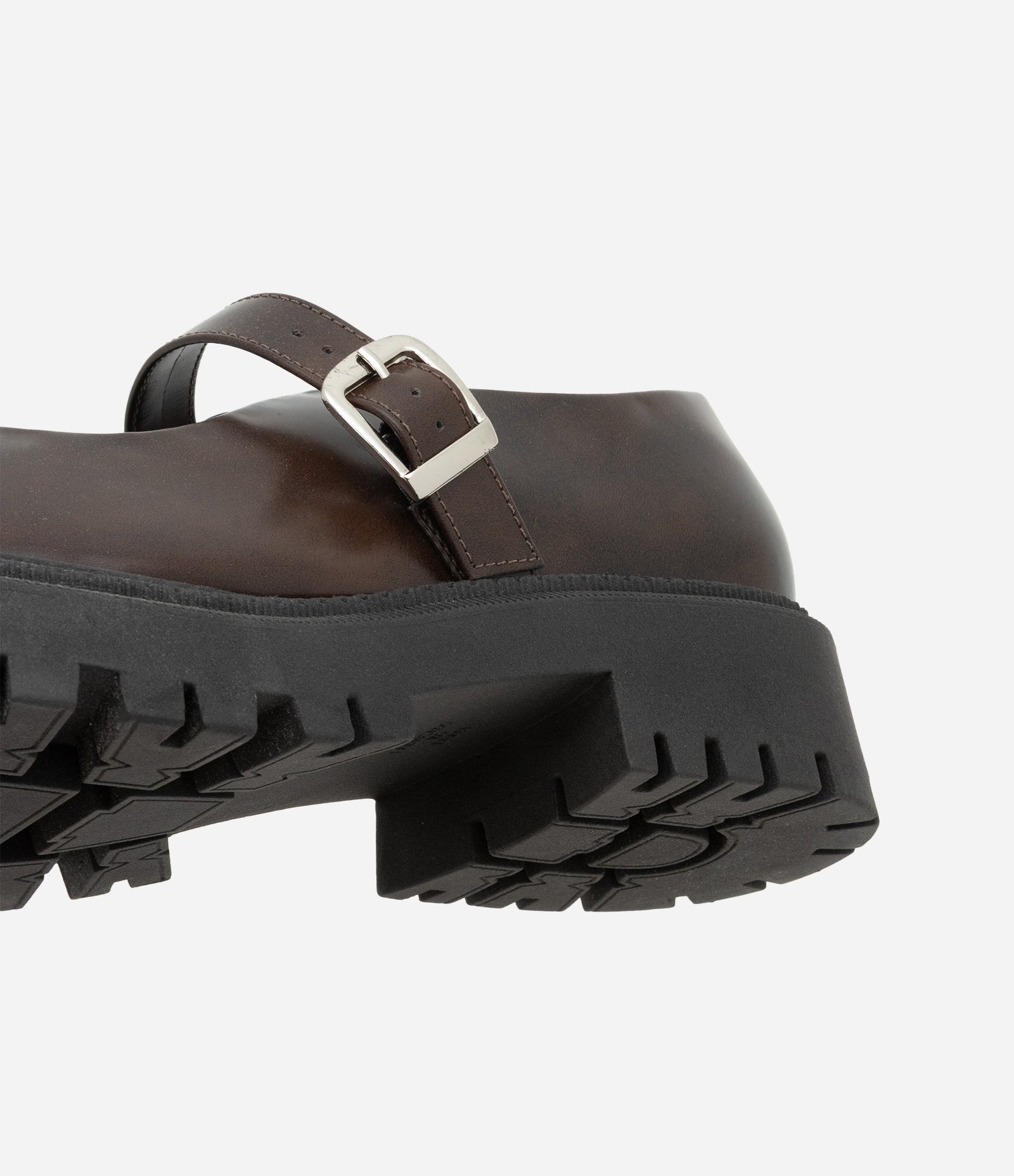 Sapato Mary Jane em PU com Sola Tratorada Marrom 5