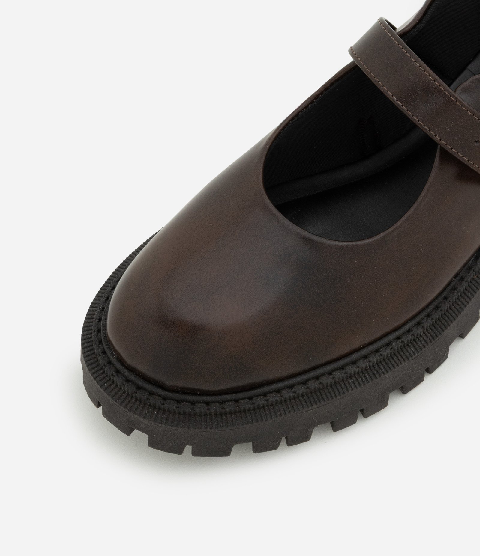 Sapato Mary Jane em PU com Sola Tratorada Marrom 6