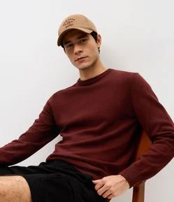 Suéter Comfort Básico em Tricô com Textura Canelada