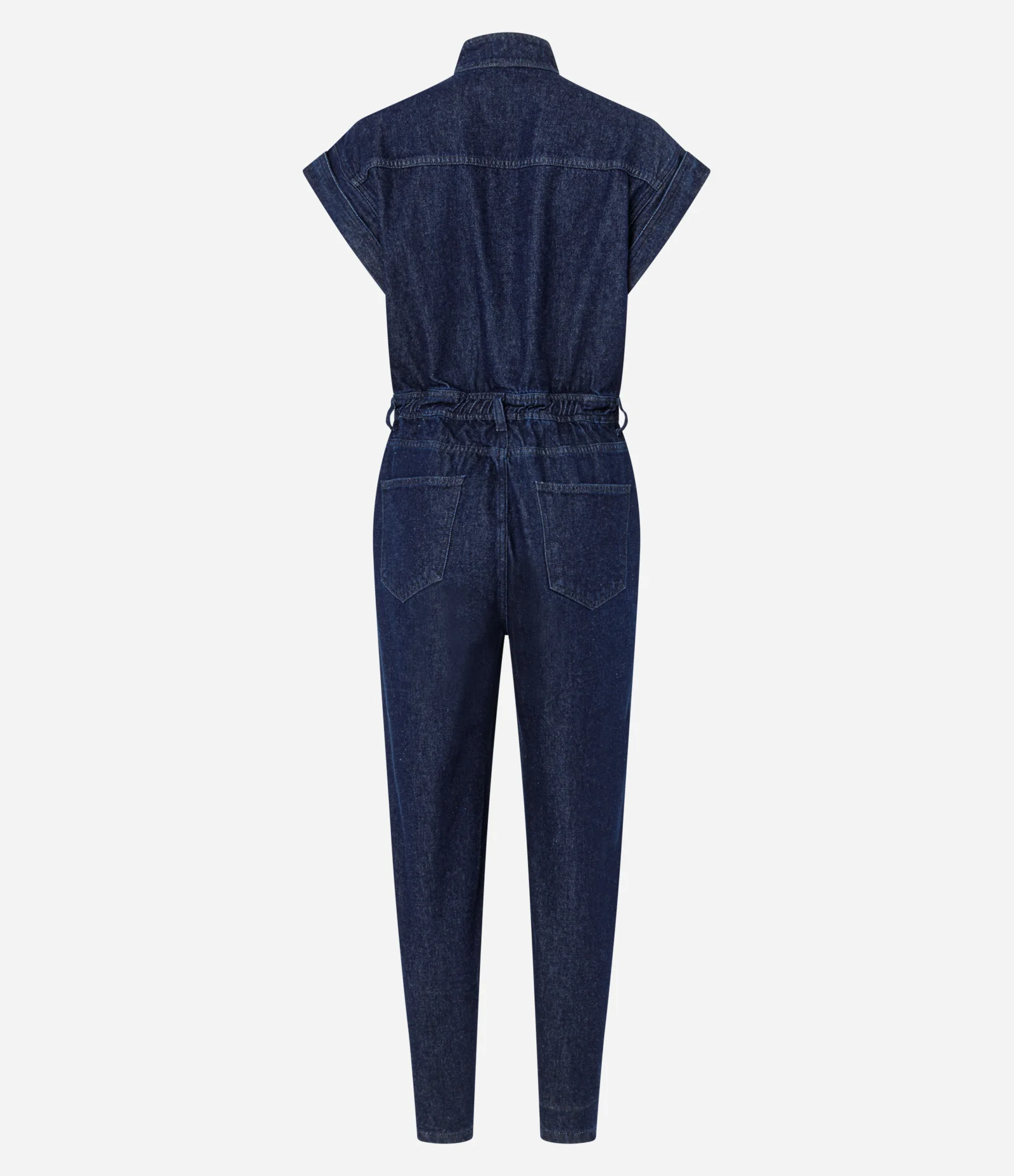Macacão Utilitário em Jeans com Gola Padre e Cintura Ajustada Azul 2