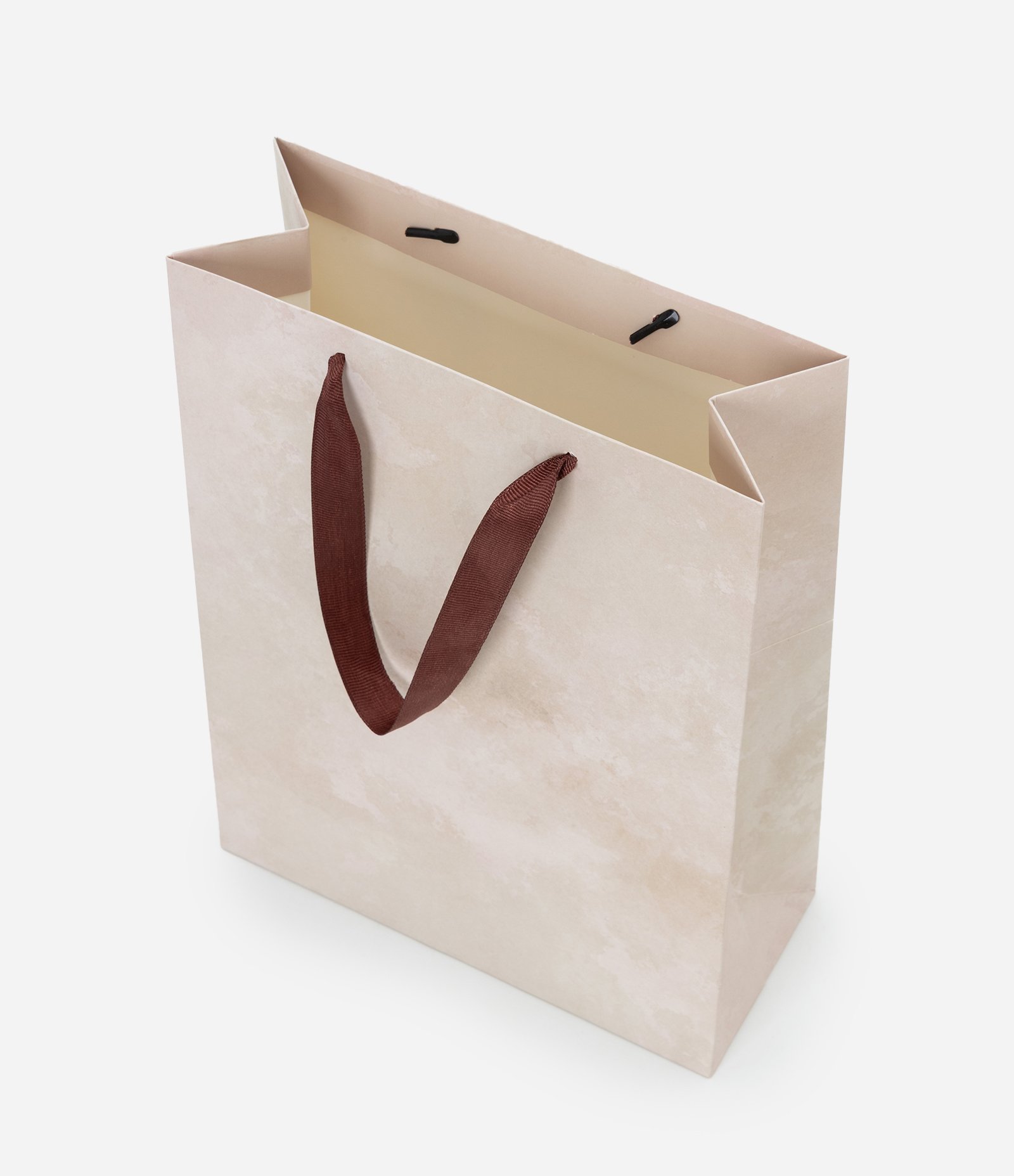 Embalagem de Presente Pequena com Alça Dupla Contrastante Bege 3