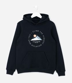 Casaco Infantil com Capuz e Lettering – Tam 5 a 14 Anos