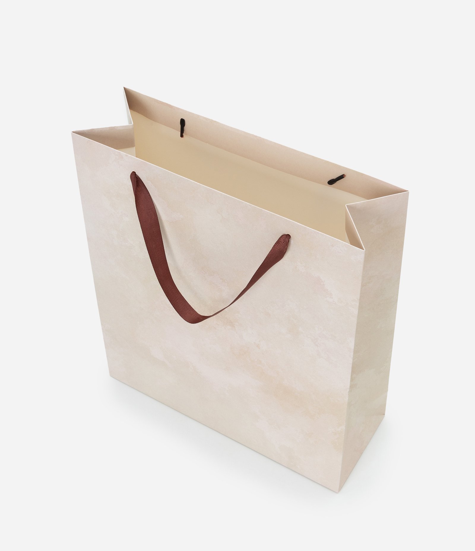 Embalagem de Presente Média com Alça Dupla Contrastante Bege 3