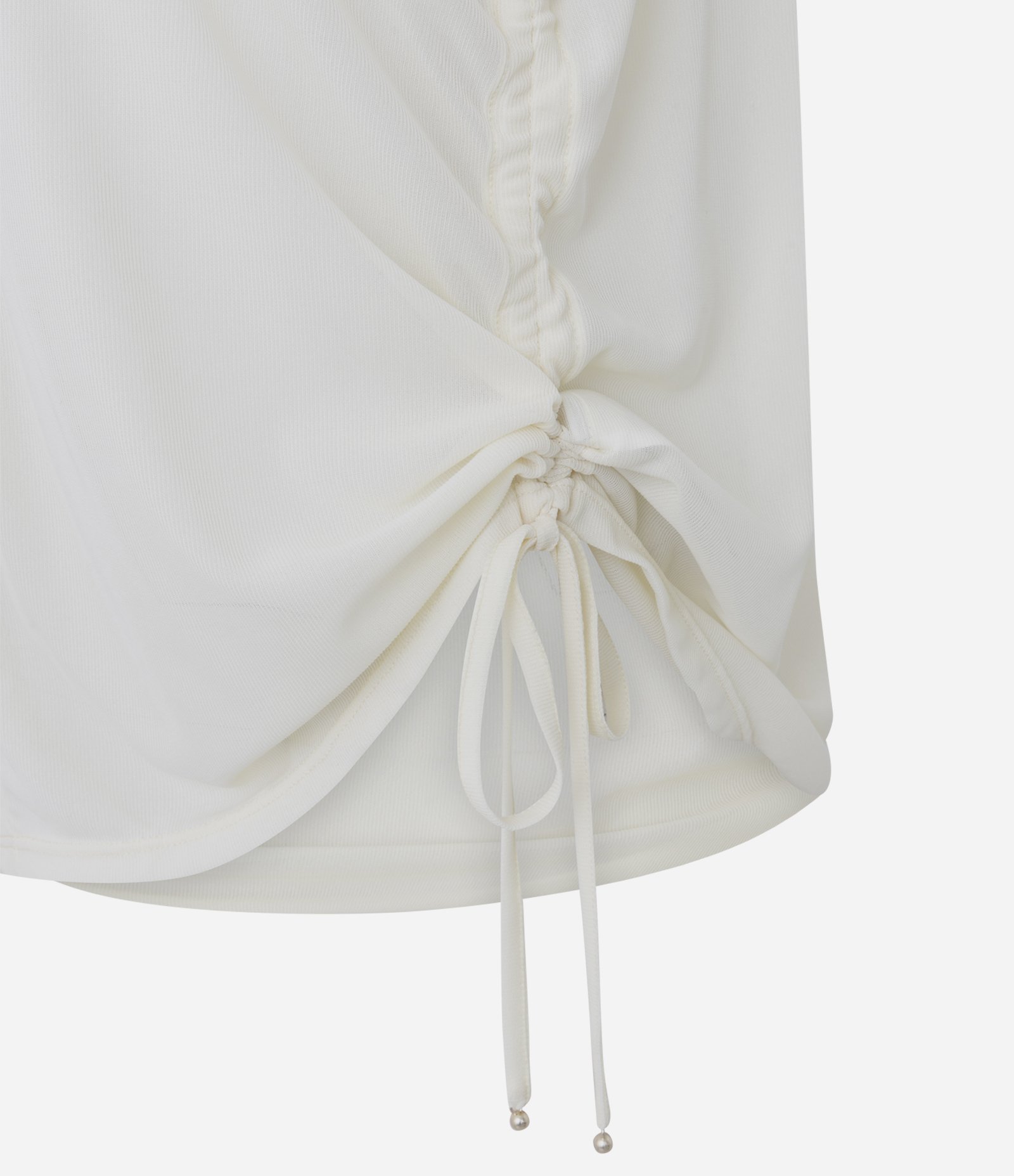 Camisa em Tule com Transparência e Puxadinho Lateral Branco 7