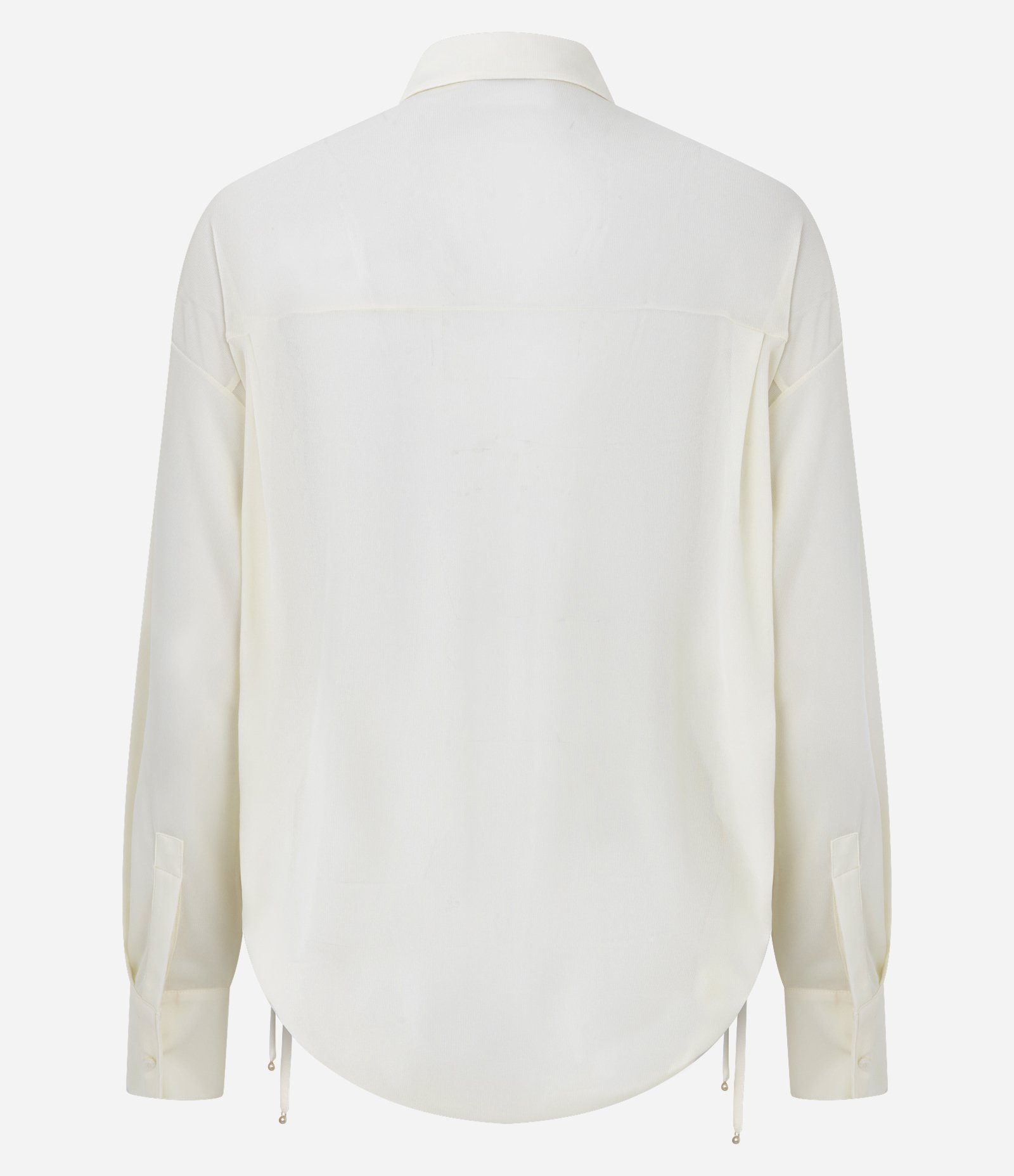 Camisa em Tule com Transparência e Puxadinho Lateral Branco 8