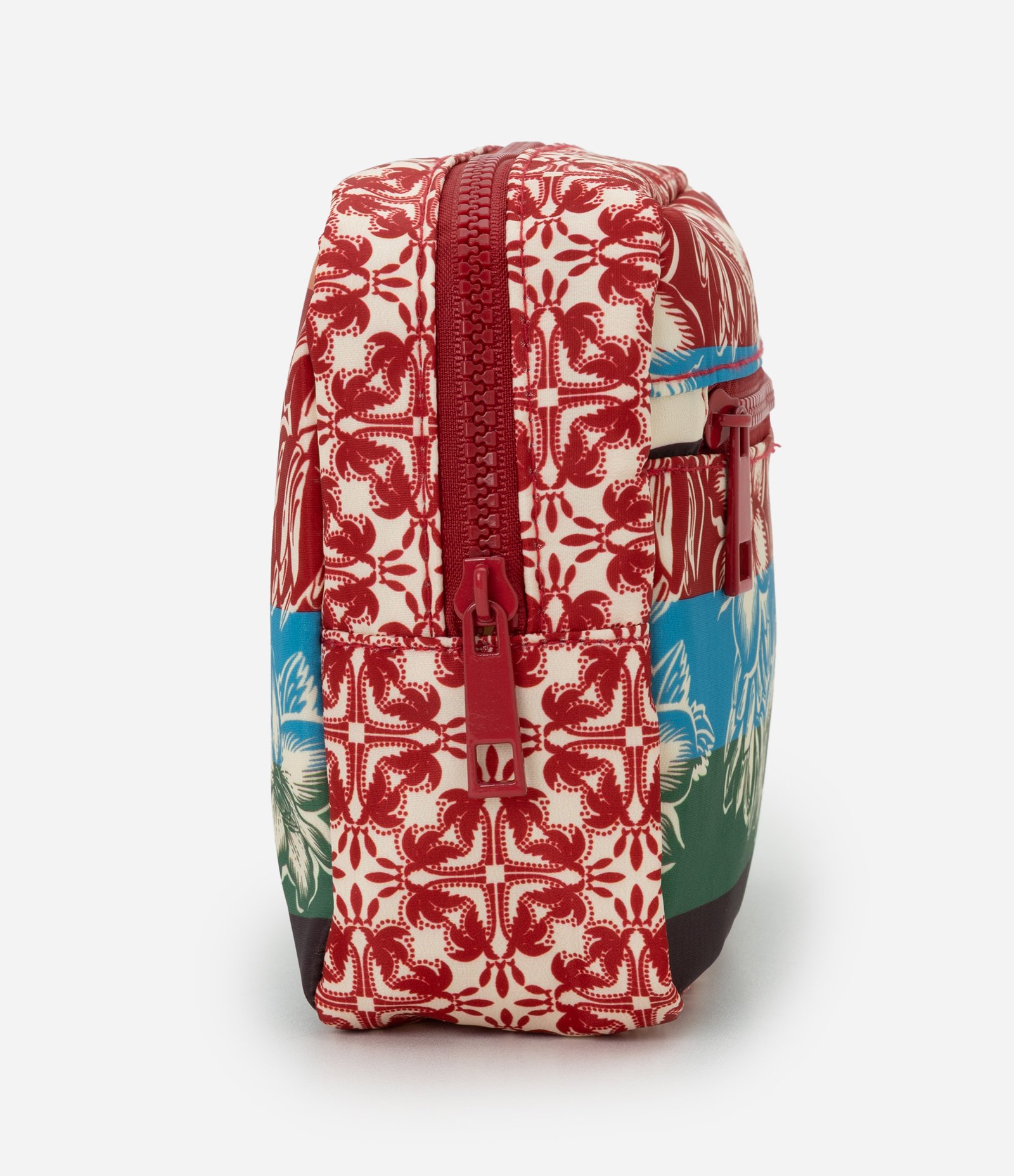 Necessaire Média Retangular com Estampa Floral Vermelho 2