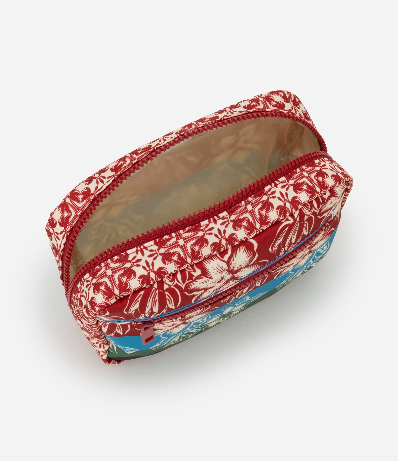 Necessaire Média Retangular com Estampa Floral Vermelho 5