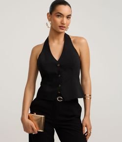 Colete Frete Única Alfaiatada com Botões