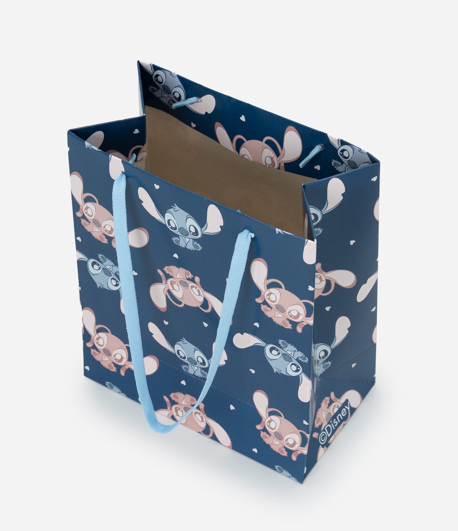 Embalagem de Presente Pequena Estampa Stitch e Angel Azul 3