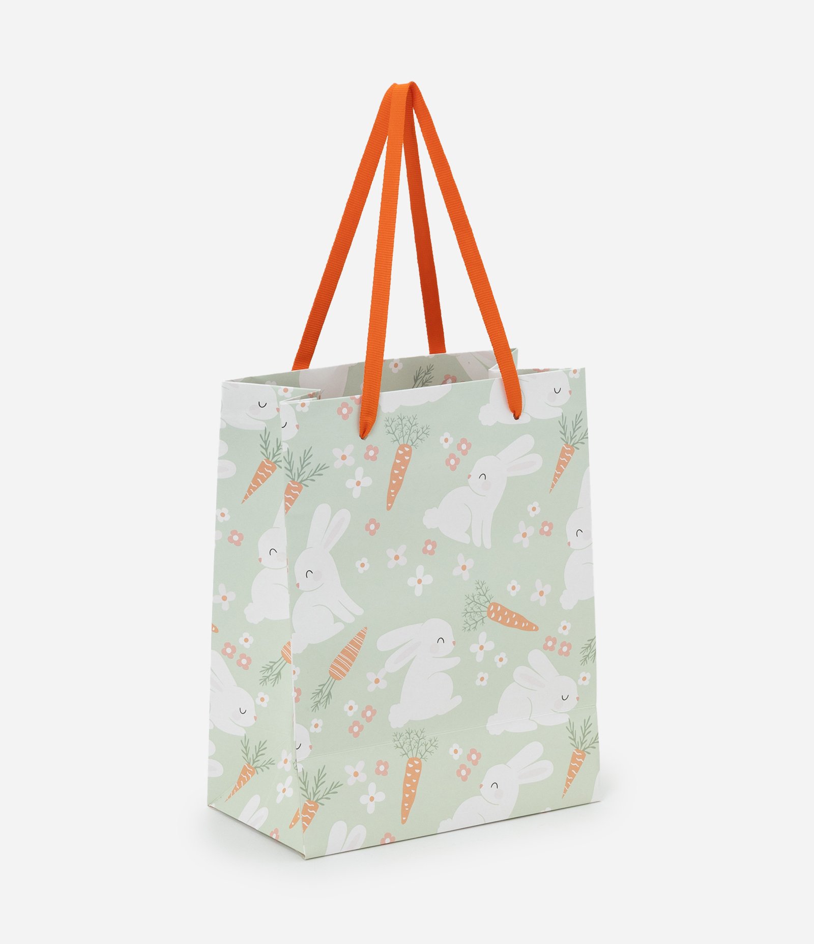 Embalagem de Presente Pequena com Estampa de Coelhinhos Verde 1