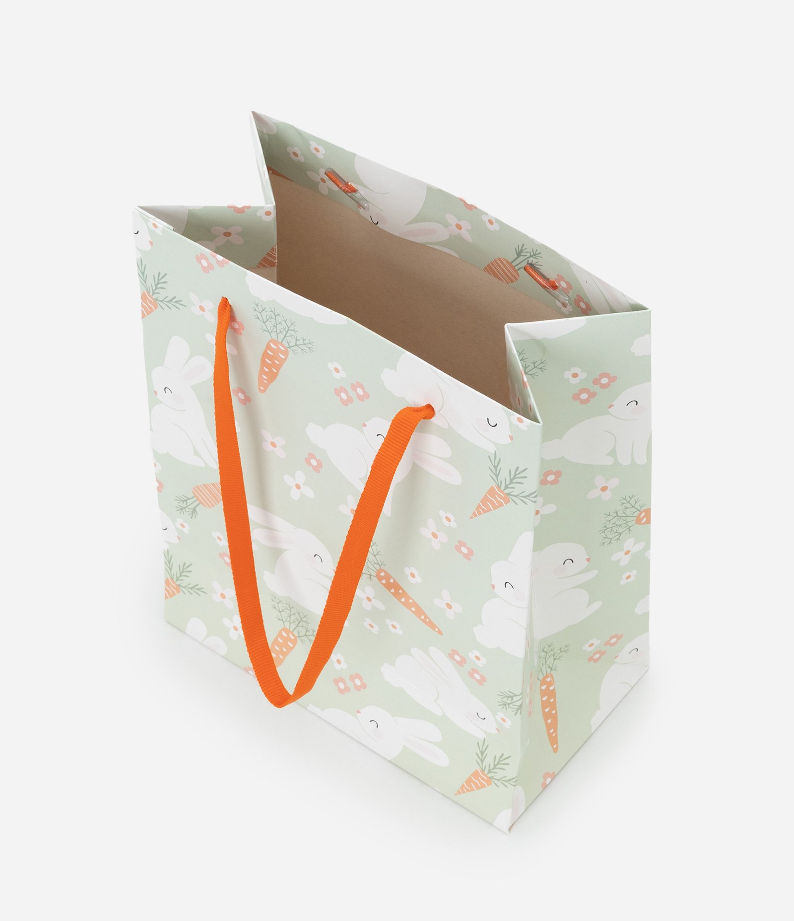 Embalagem de Presente Pequena com Estampa de Coelhinhos Verde 3