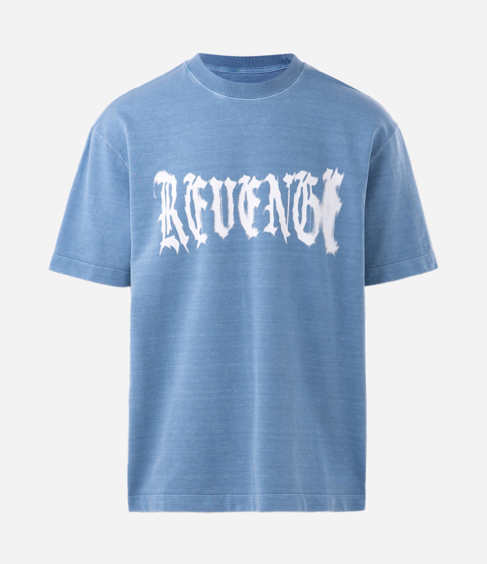 Camiseta Boxy em Moletinho sem Felpa com Estampa Revenge Azul 4