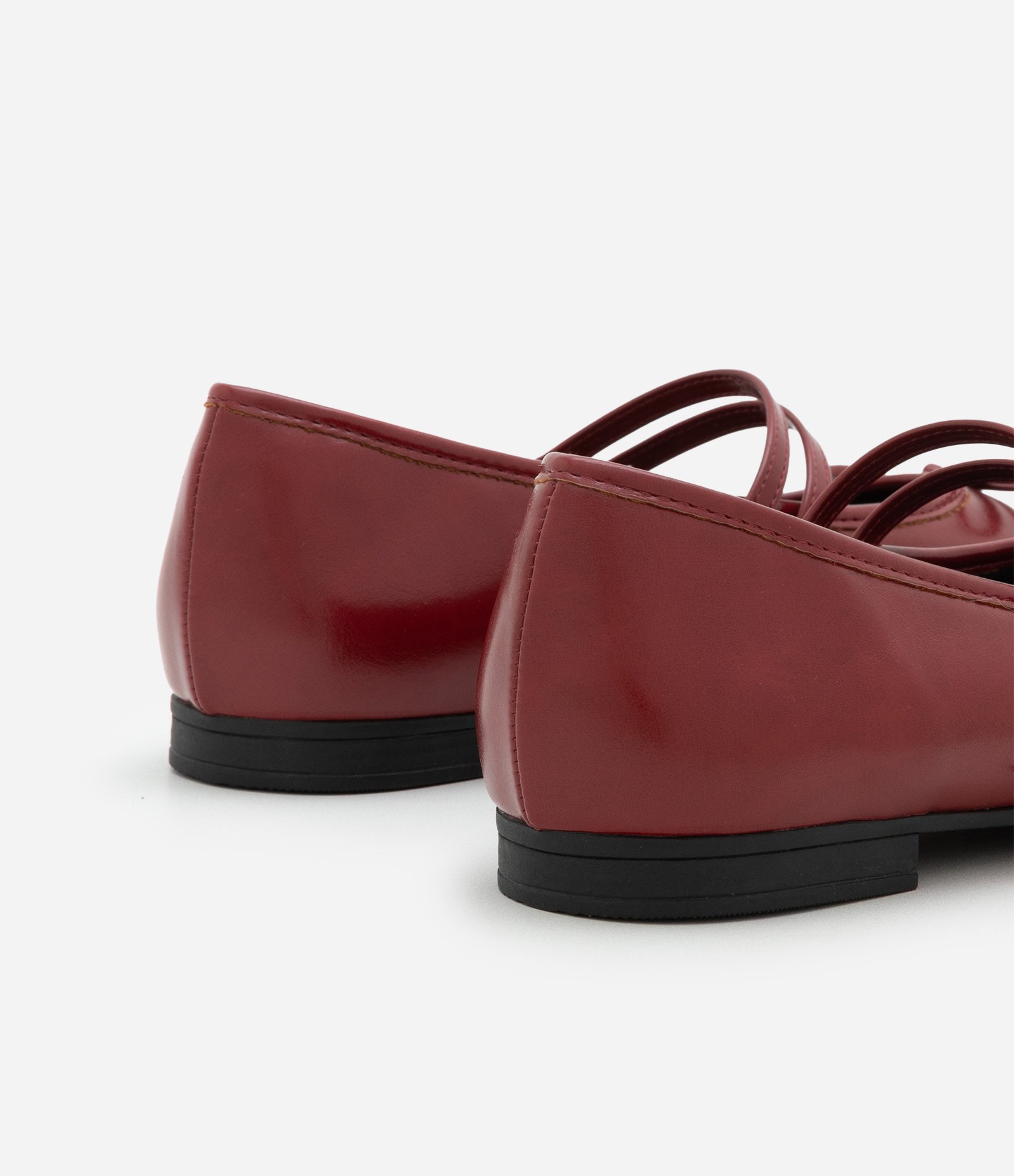 Sapatilha Mary Jane em PU com Tira Dupla Ajustável Vermelho 4