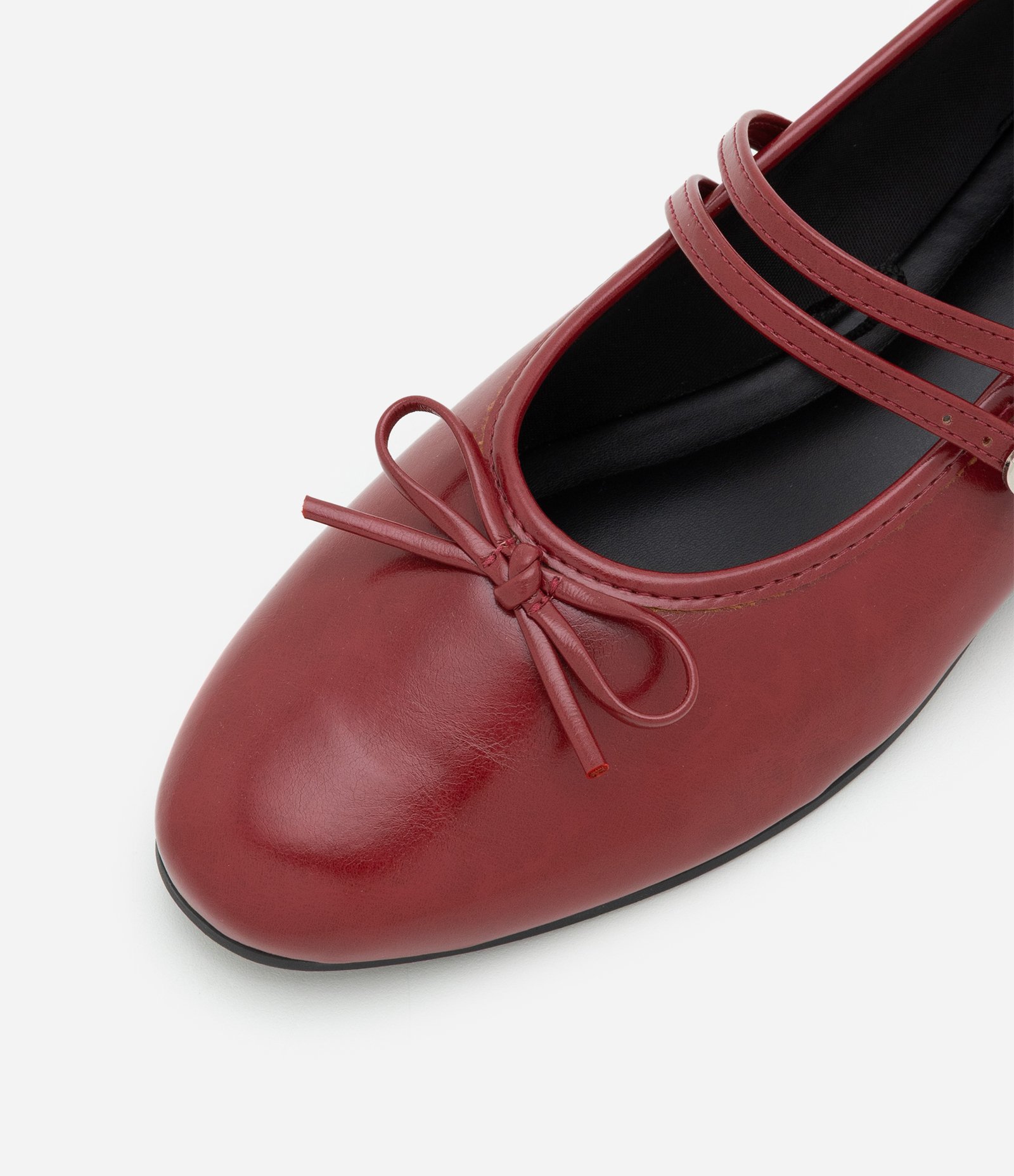 Sapatilha Mary Jane em PU com Tira Dupla Ajustável Vermelho 5