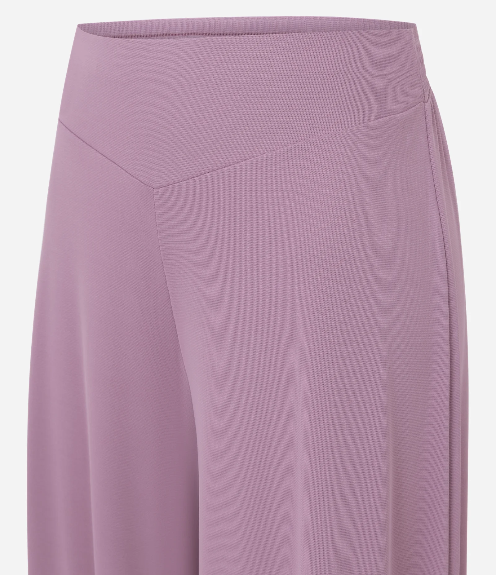 Calça Wide Leg em Ribana com Cós Elástico e Detalhe em V Rosa 2
