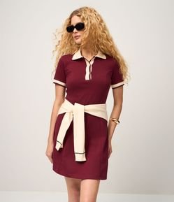 Vestido Sportcore Curto em Algodão com Contrastes