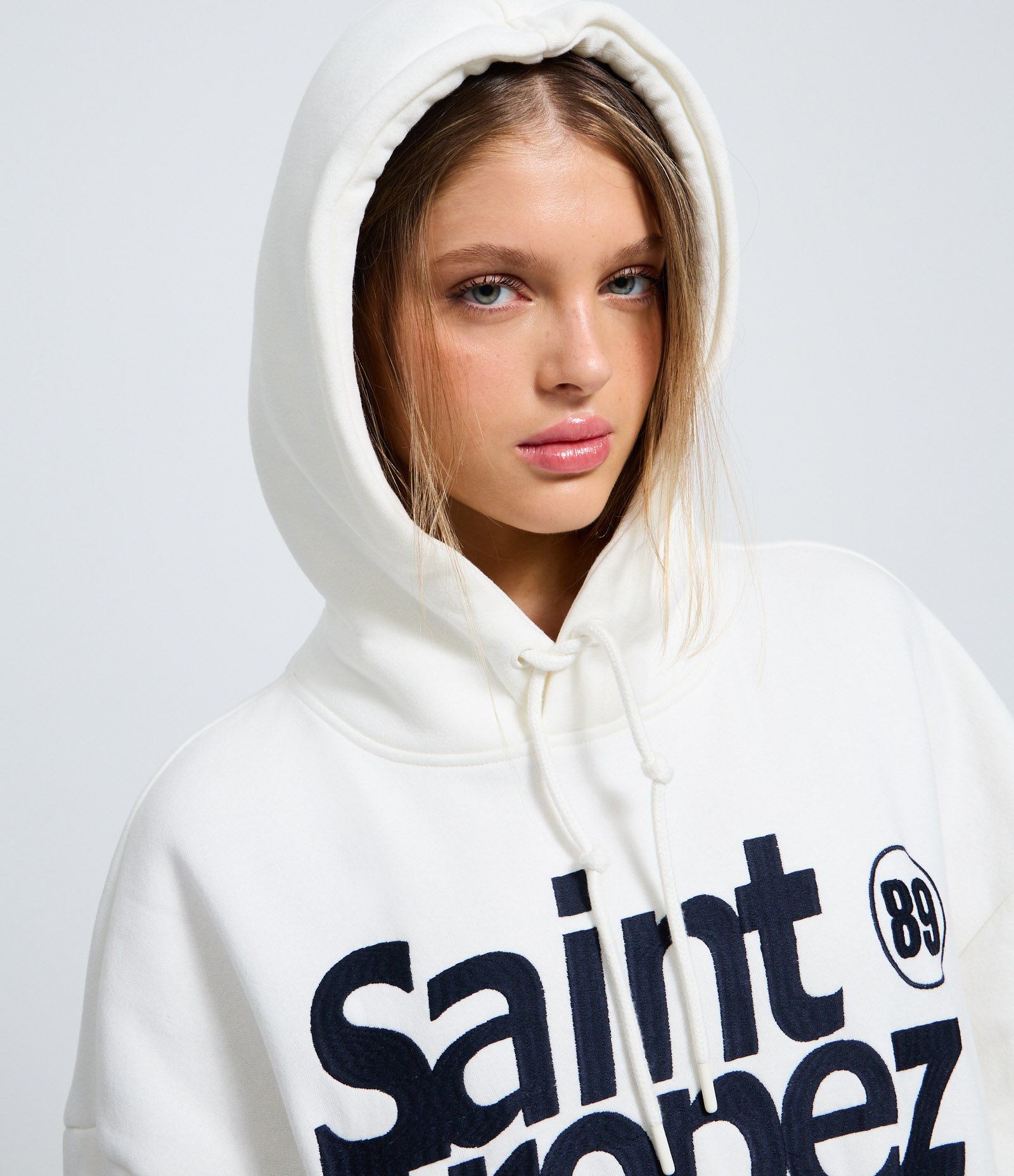 Moletom Canguru com Estampa Lettering Saint Tropez Branco 4