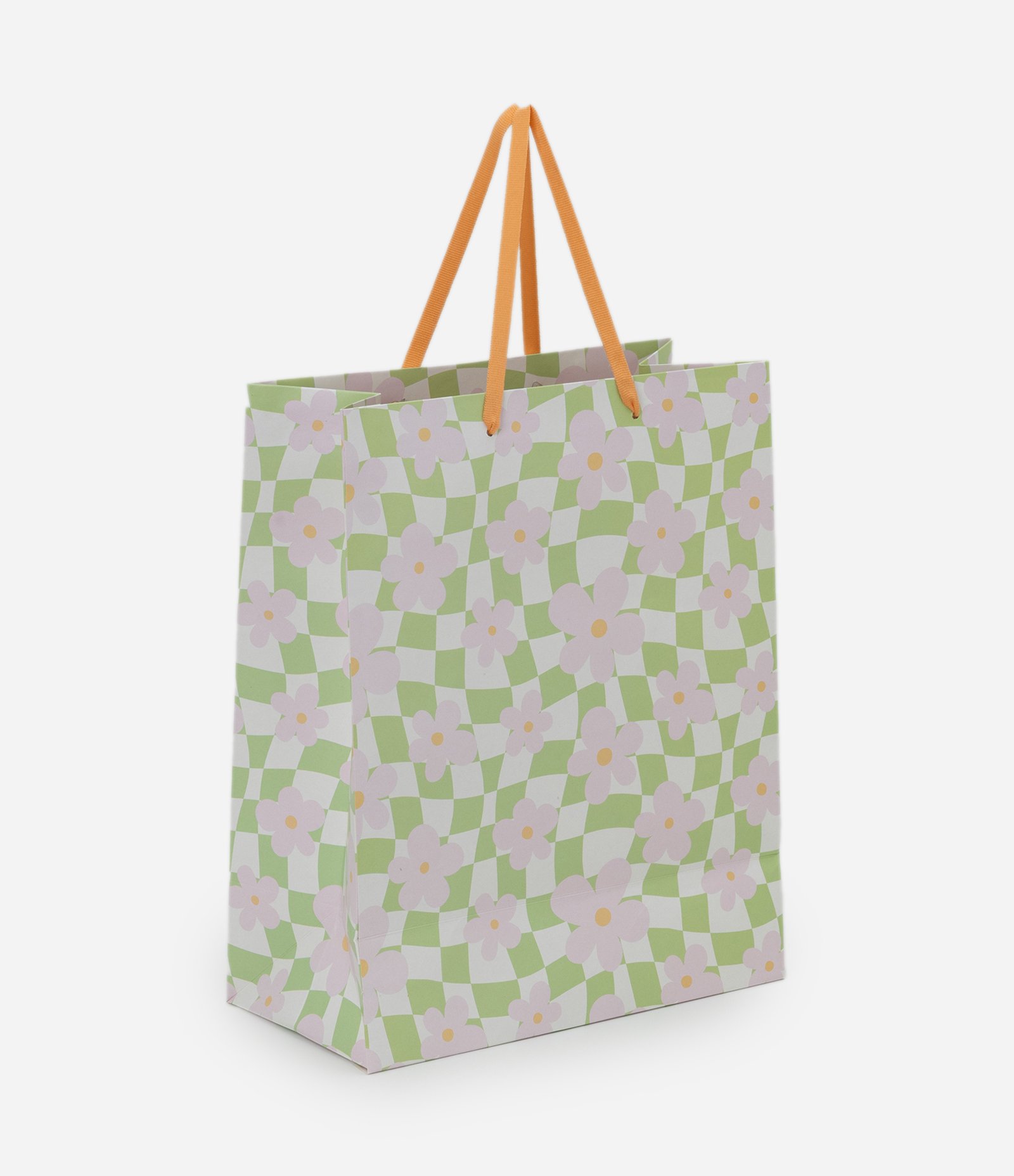 Embalagem de Presente Média com Estampa Xadrez Verde 1