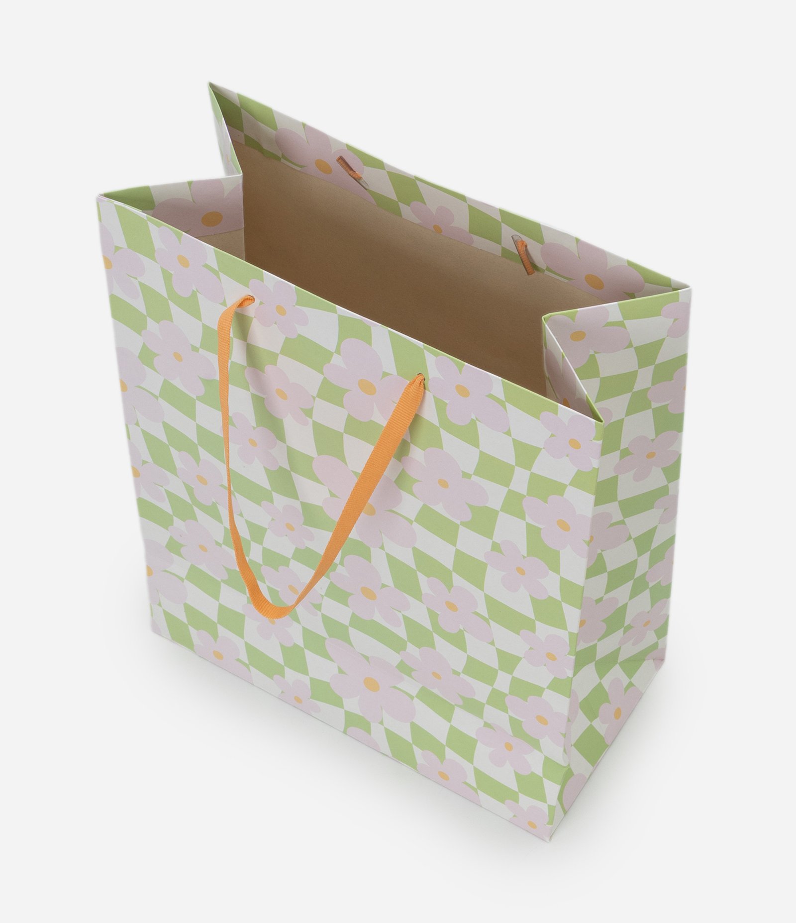 Embalagem de Presente Média com Estampa Xadrez Verde 3