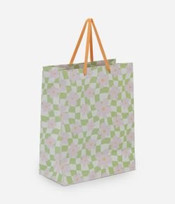 Embalagem de Presente Média com Estampa Xadrez