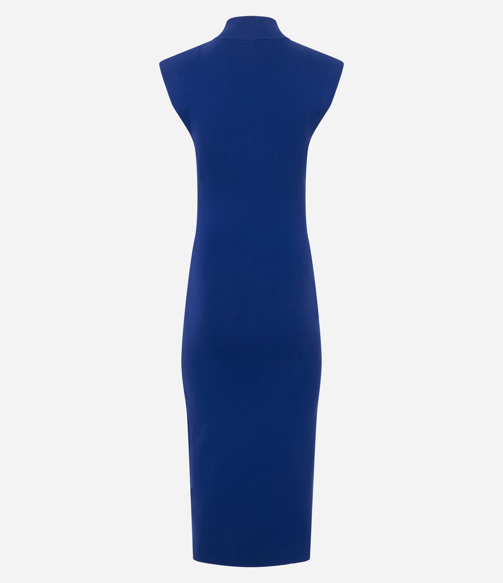 Vestido Midi em Tricô com Ombreira e Fenda Lateral Azul 3