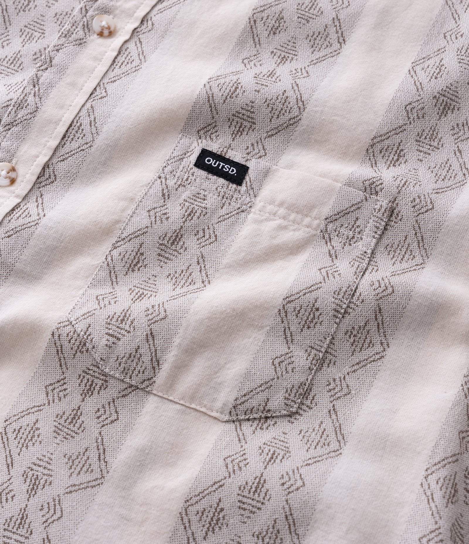 Camisa Relaxed Manga Curta com Textura Jacquard Bege 7