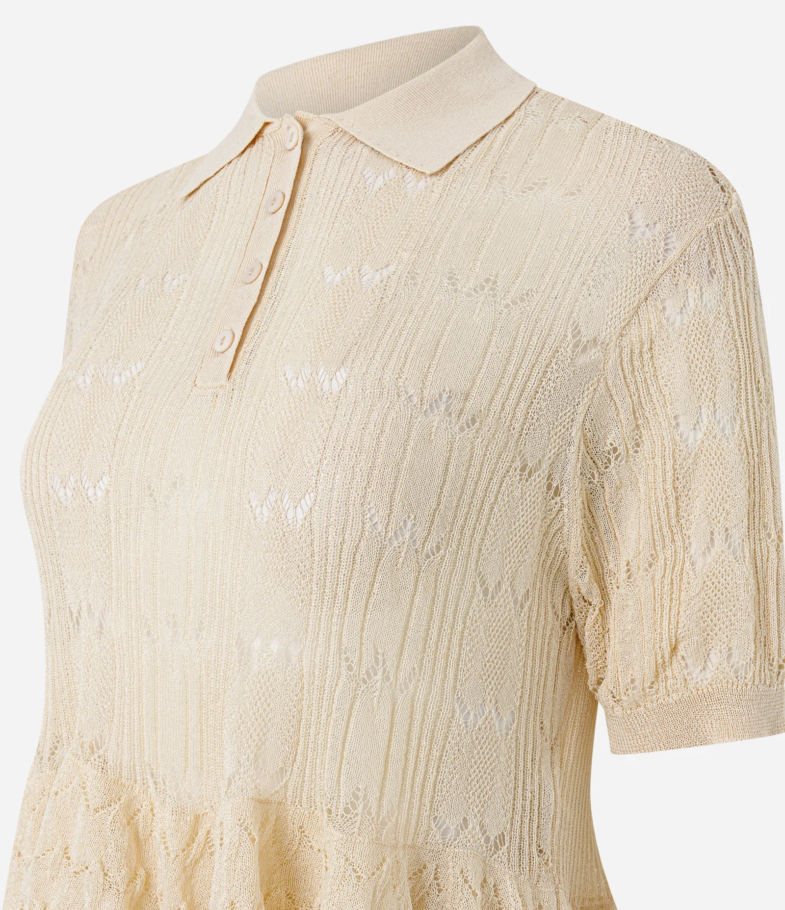 Blusa em Tricô com Babados Texturizados Amarelo 3