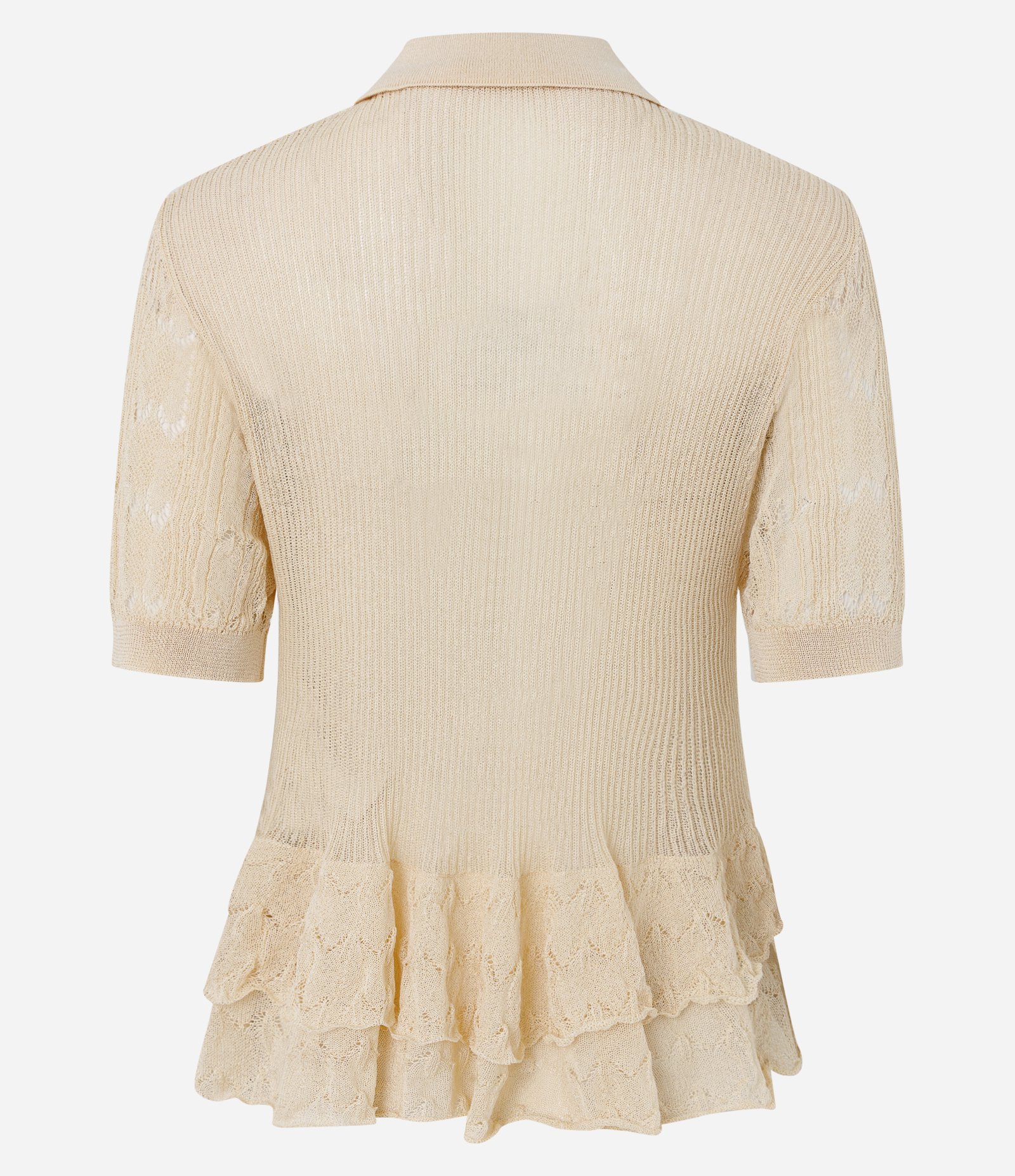 Blusa em Tricô com Babados Texturizados Amarelo 4