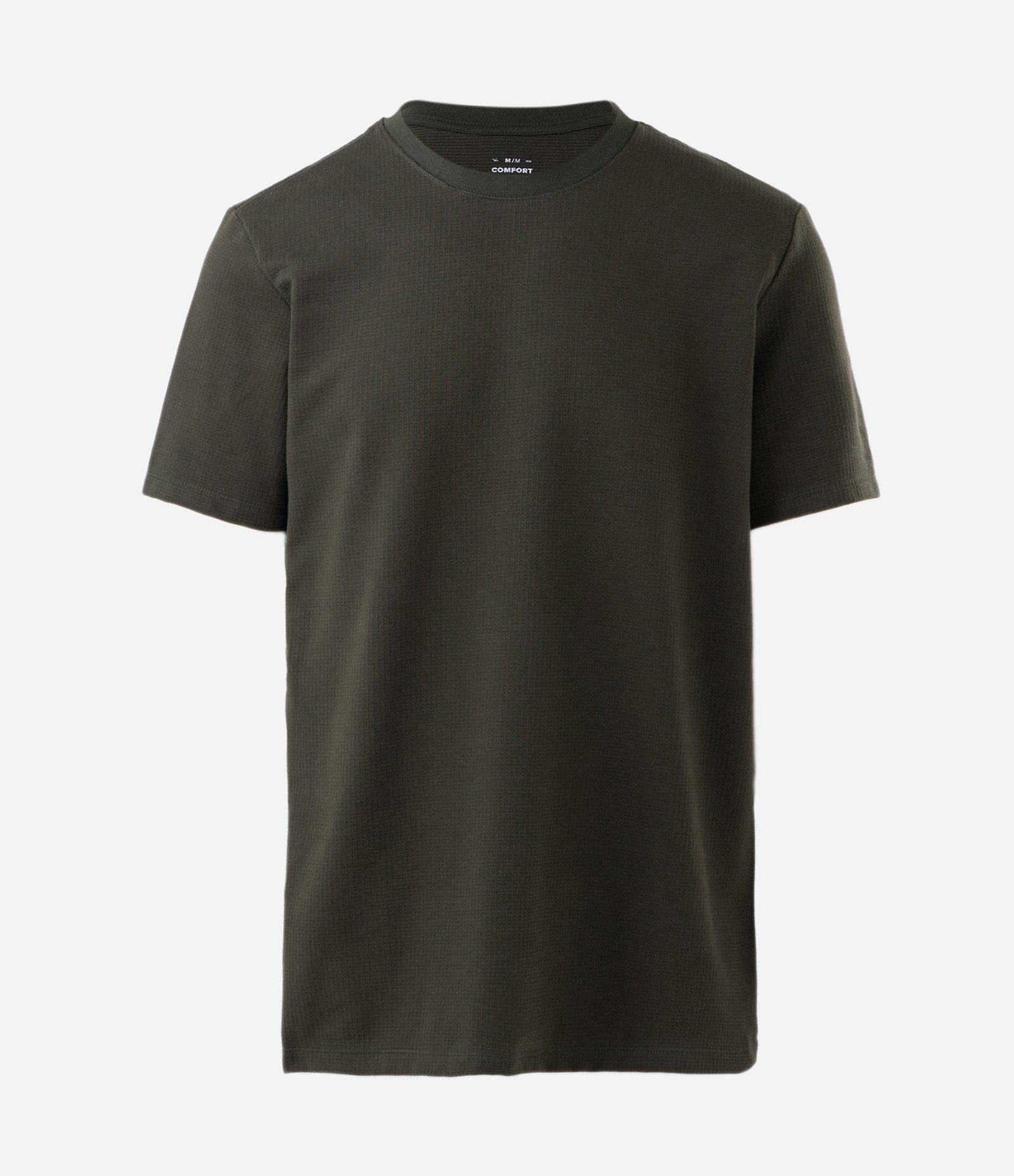 Camiseta Comfort em Algodão com Textura Verde Musgo 1