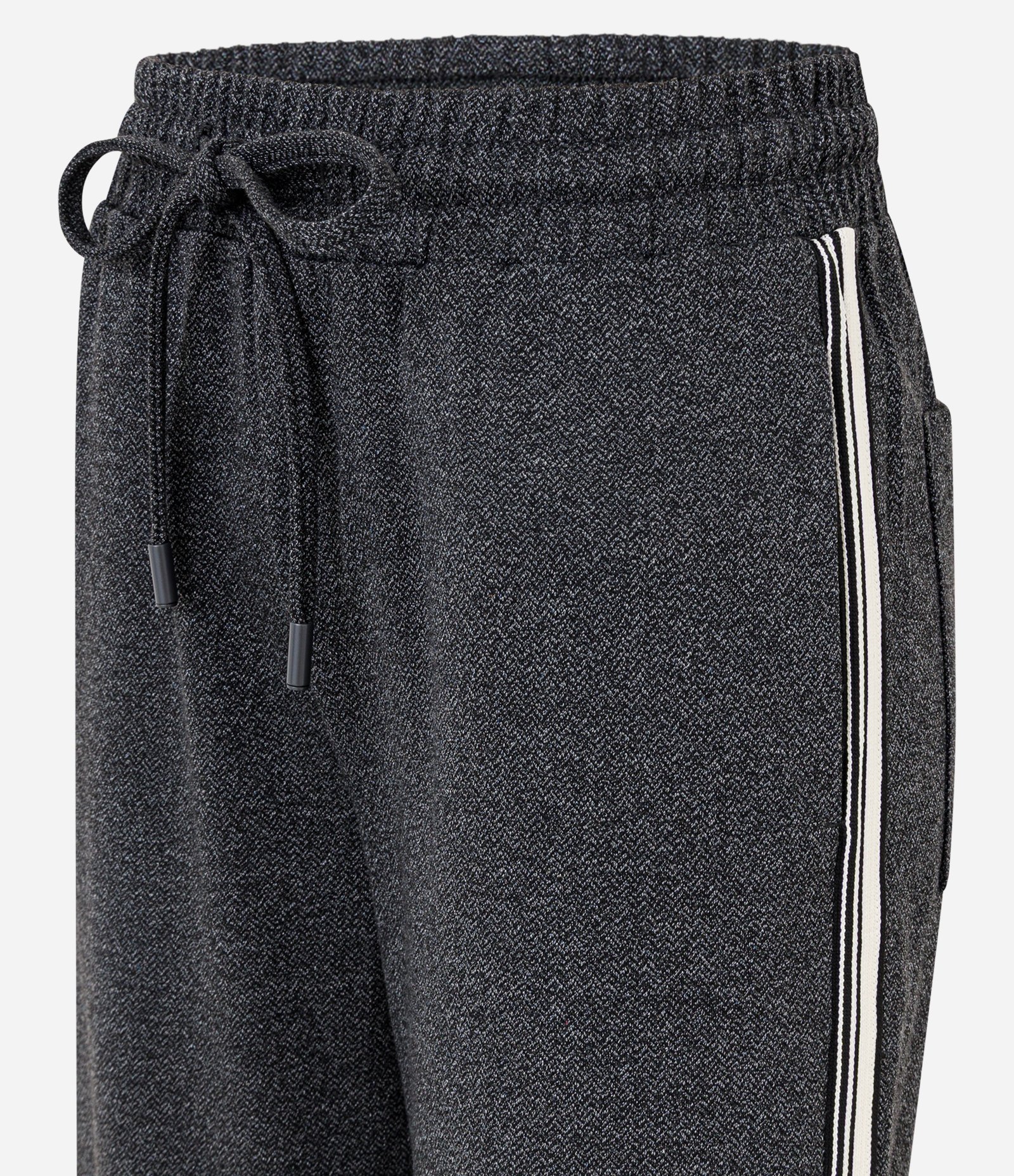 Calça Moletom Reta com Faixa Lateral Contrastante Cinza