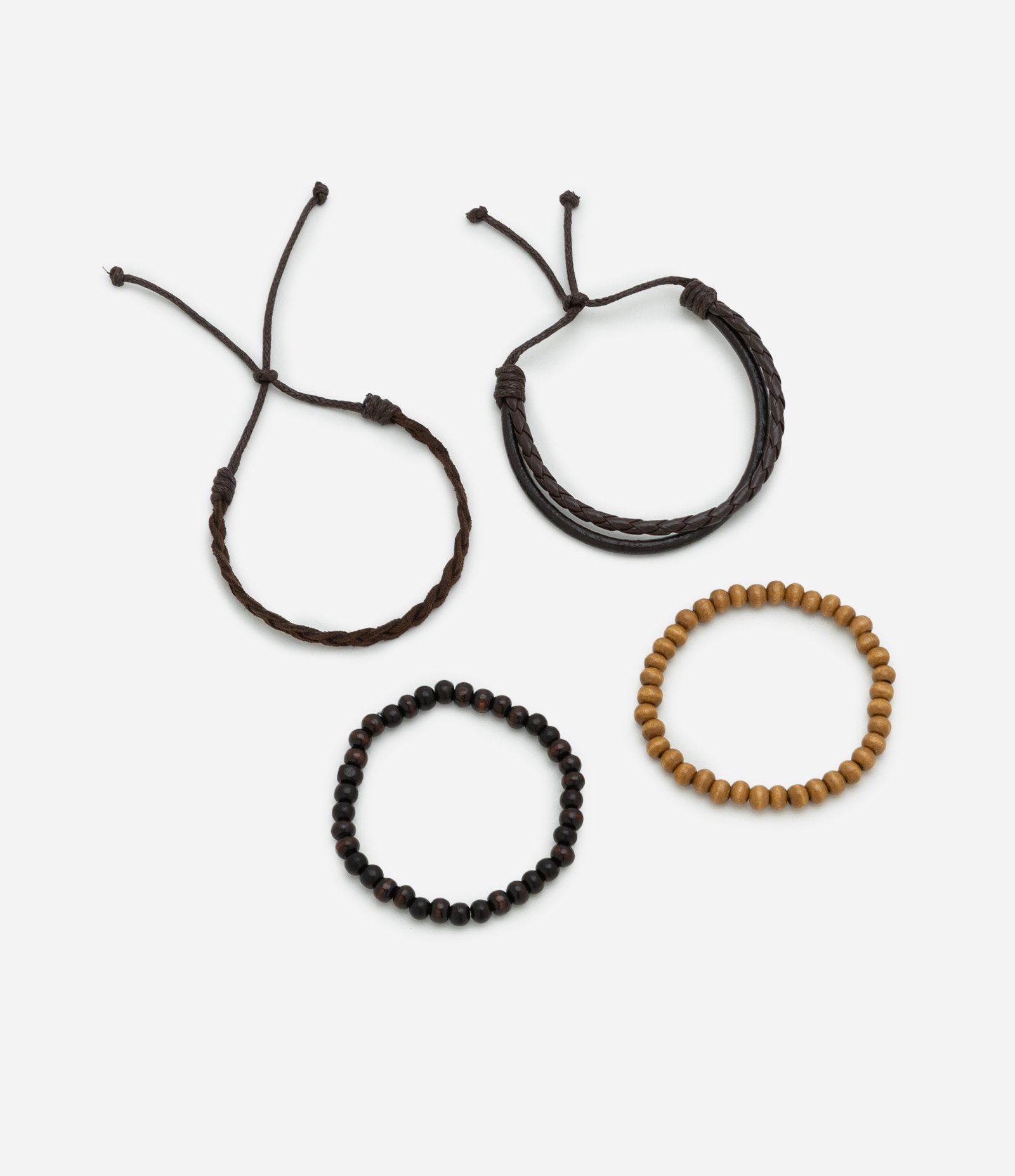 Kit 04 Pulseiras em Diversos Modelos Marrom 1
