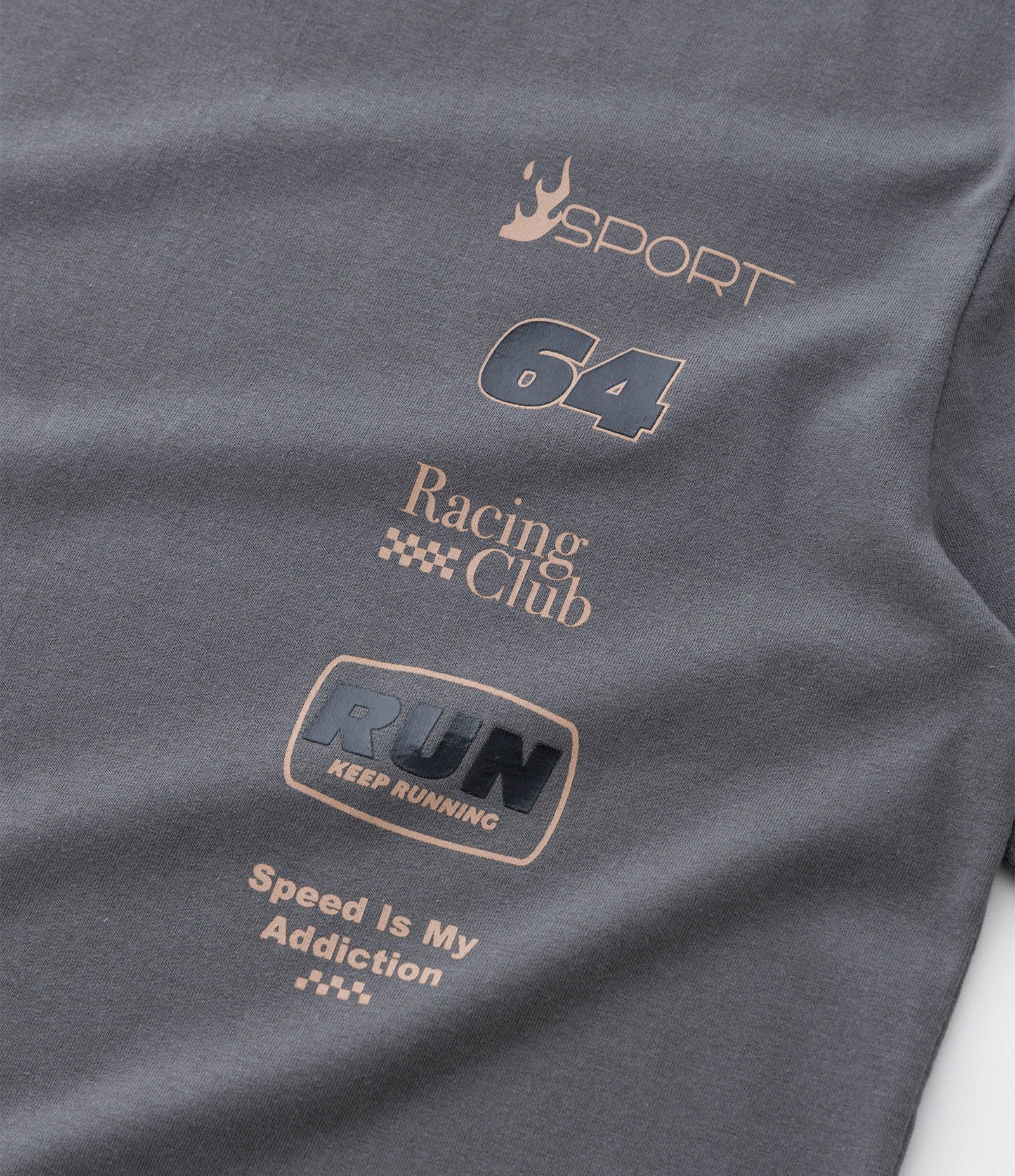 Camiseta Regular Infantil Estampada Racing Club- Tam 5 a 14 Anos Cinza 6