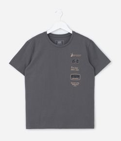 Camiseta Regular Infantil Estampada Racing Club- Tam 5 a 14 Anos