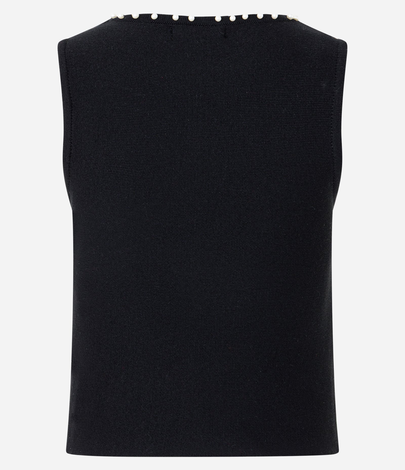 Blusa em Tricô com Aplicação de Mini Pérolas no Decote Preto 7