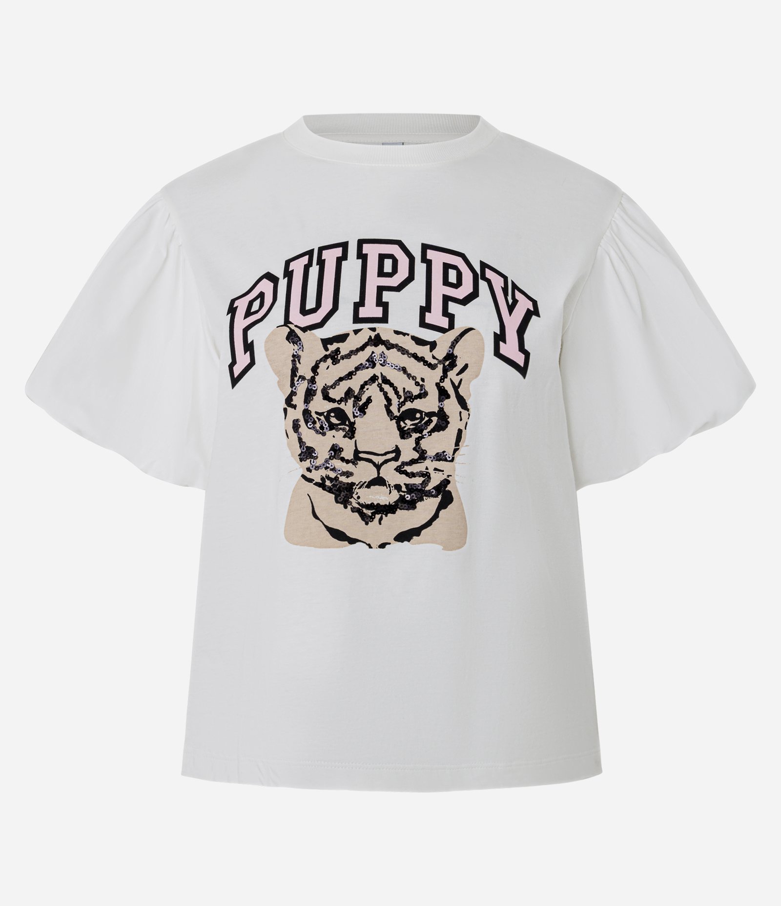 Camiseta com Manga Bufante e Estampa  Lettering Puppy Branco 4