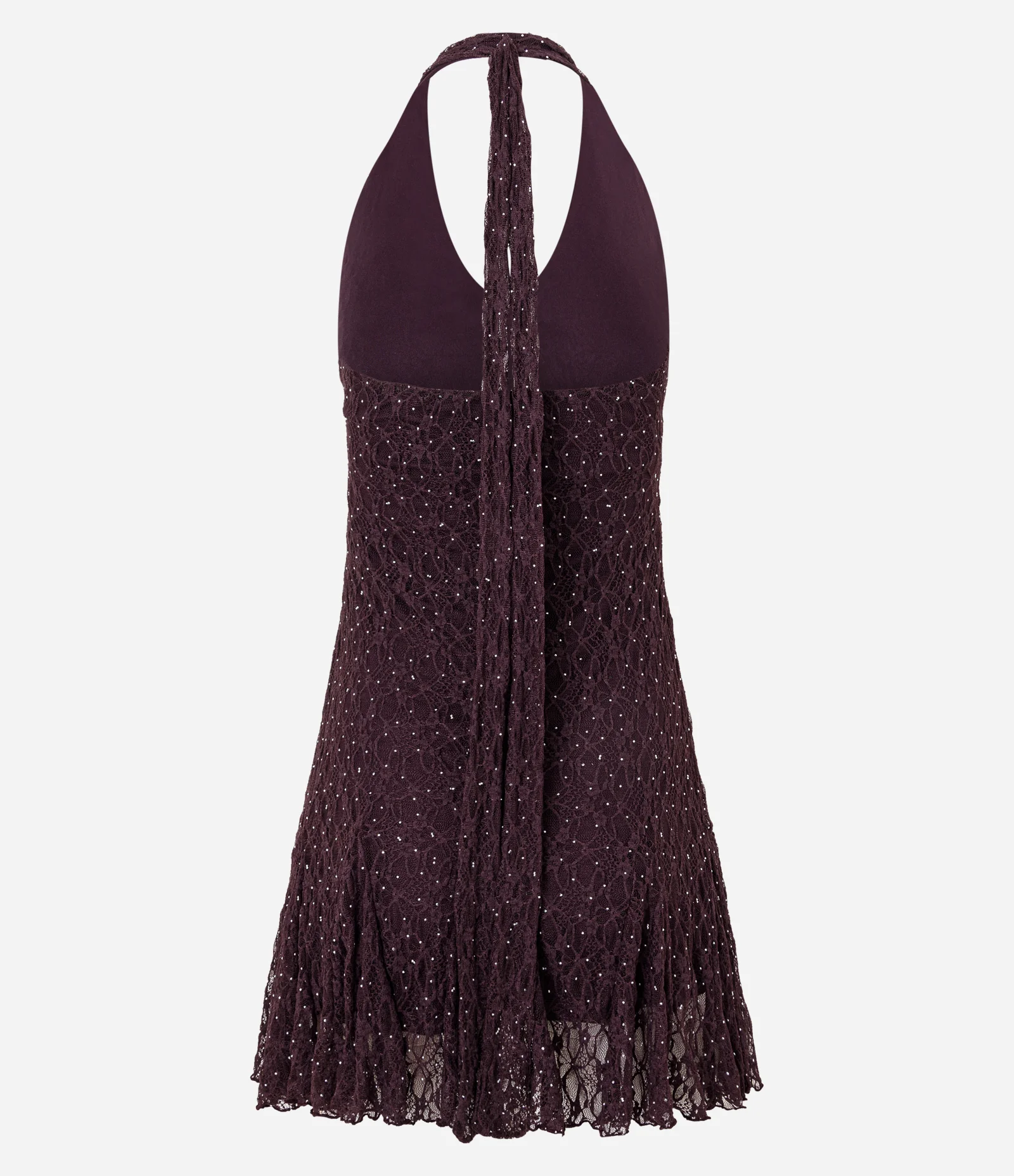 Vestido Frente Única em Renda com Tachinhas Roxo 3