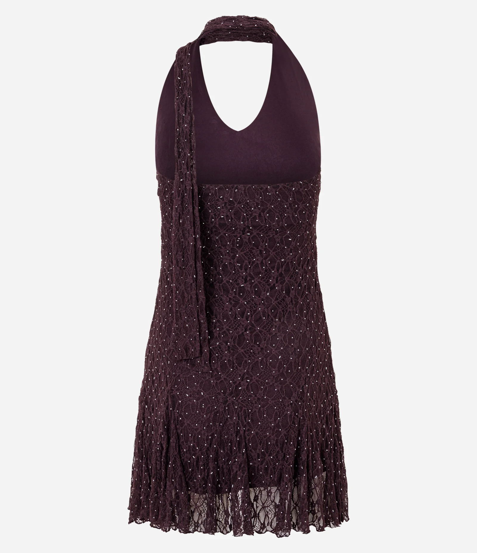 Vestido Frente Única em Renda com Tachinhas Roxo 4