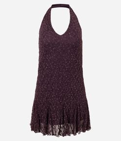 Vestido Frente Única em Renda com Tachinhas