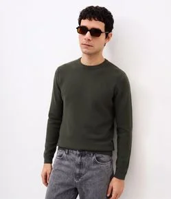 Suéter Comfort em Tricô com Texturizado